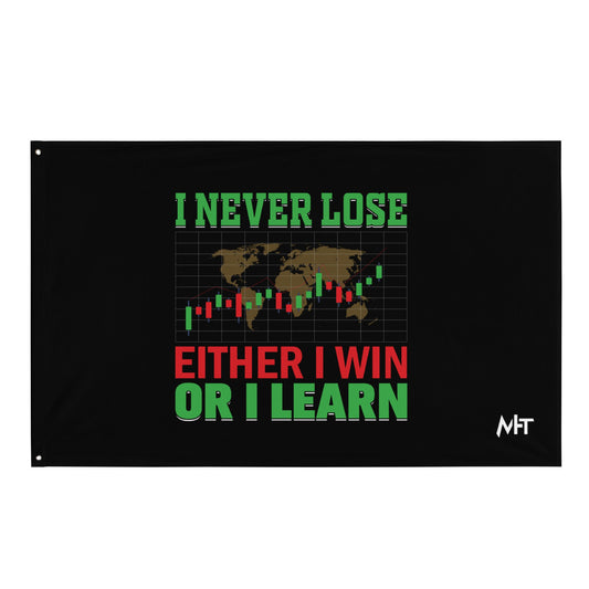 I never Lose: Either I win or I learn V2 - Flag by DarkByteGear