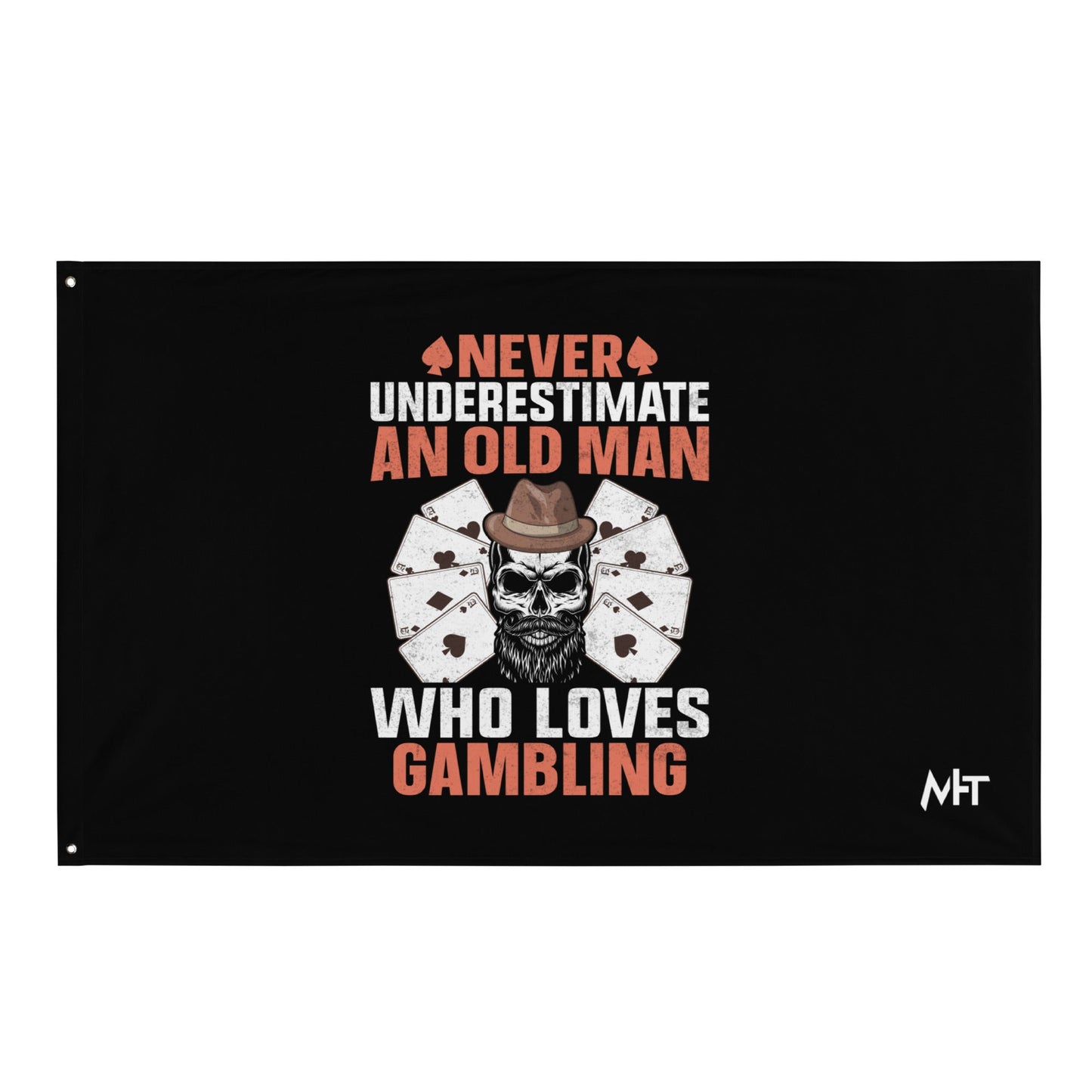 Never Underestimate an old man who Loves gambling - Flag by DarkByteGear