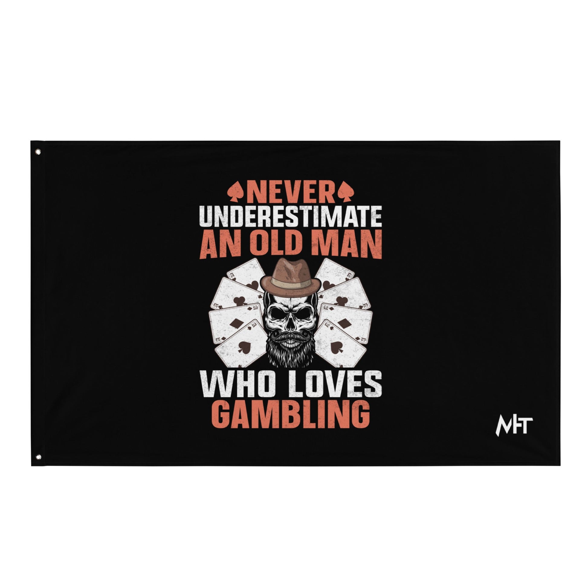 Never Underestimate an old man who Loves gambling - Flag by DarkByteGear
