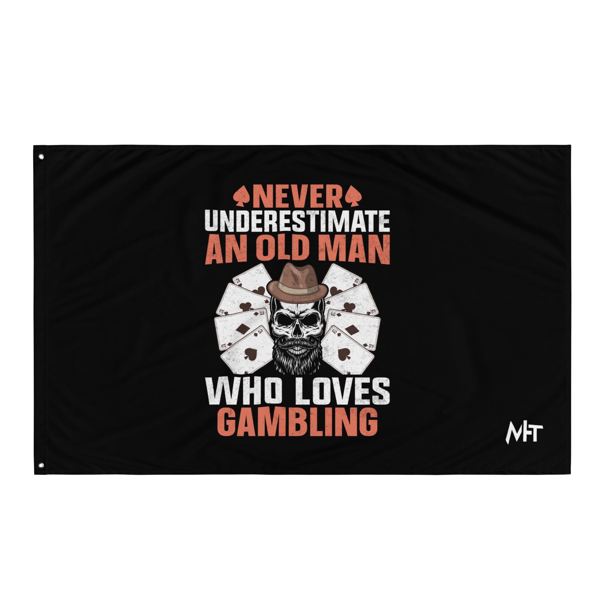 Never Underestimate an old man who Loves gambling - Flag by DarkByteGear