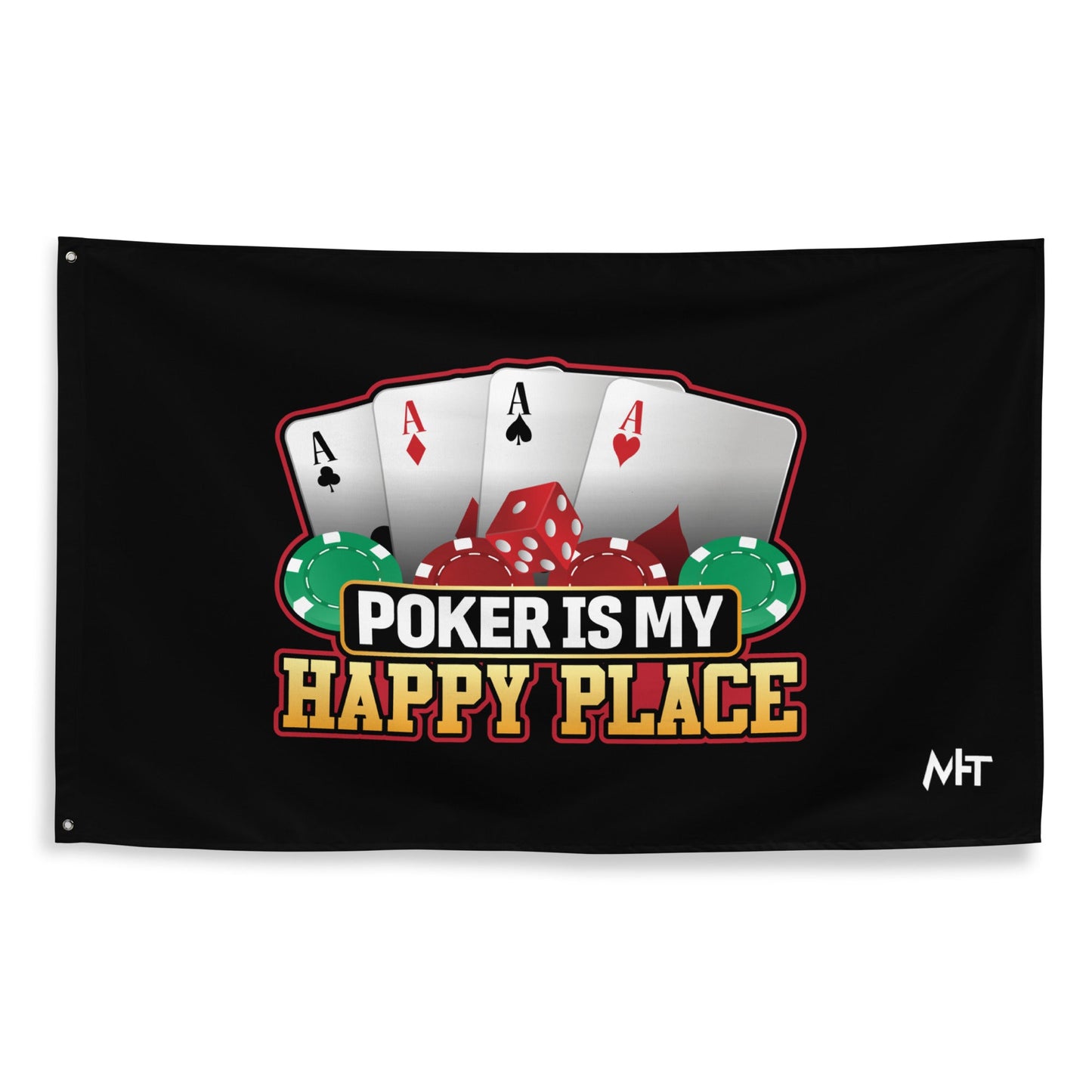 Poker Dad is like a Normal Dad but much Cooler - Flag by DarkByteGear