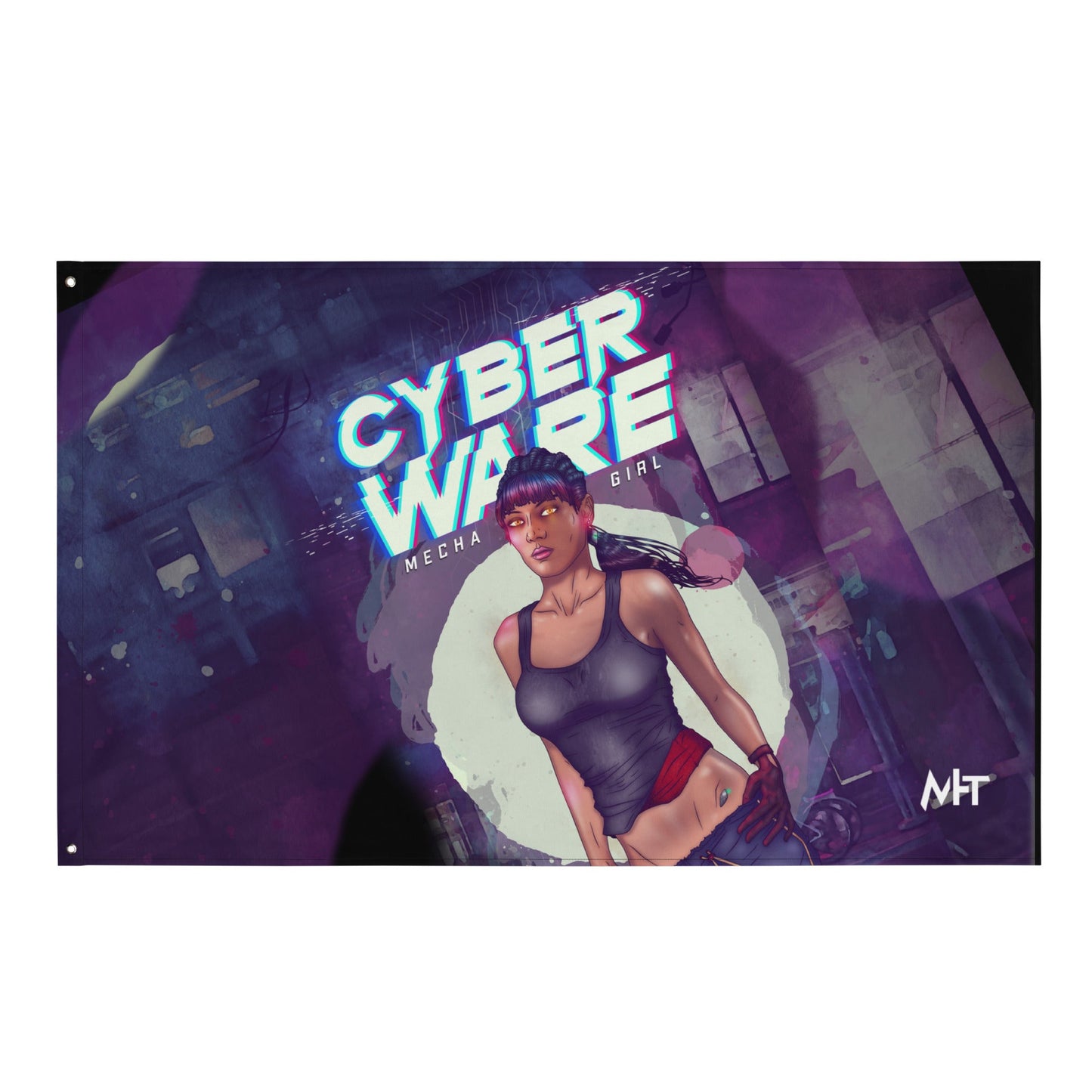 Cyberware Mecha Girl - Flag by DarkByteGear