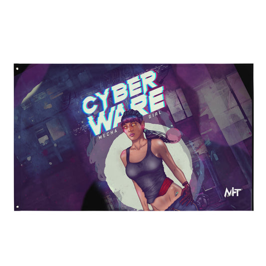 Cyberware Mecha Girl - Flag by DarkByteGear