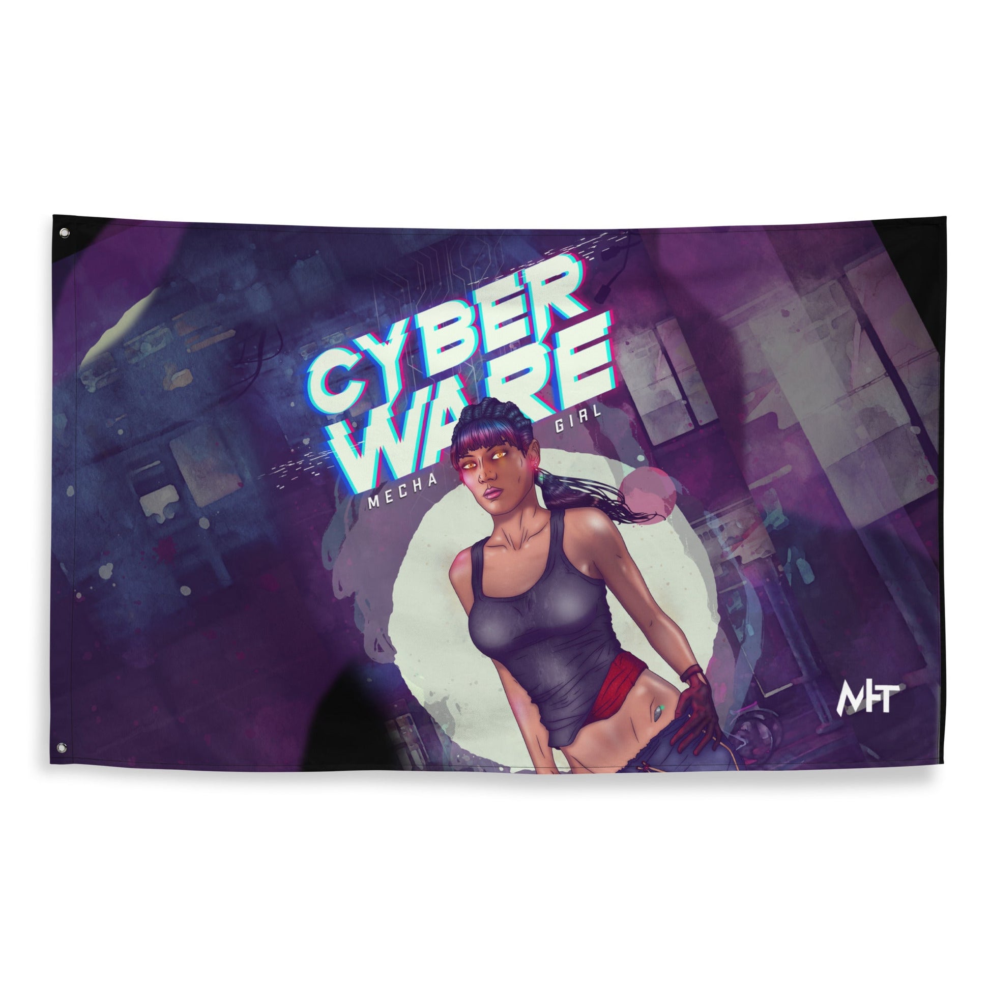 Cyberware Mecha Girl - Flag by DarkByteGear