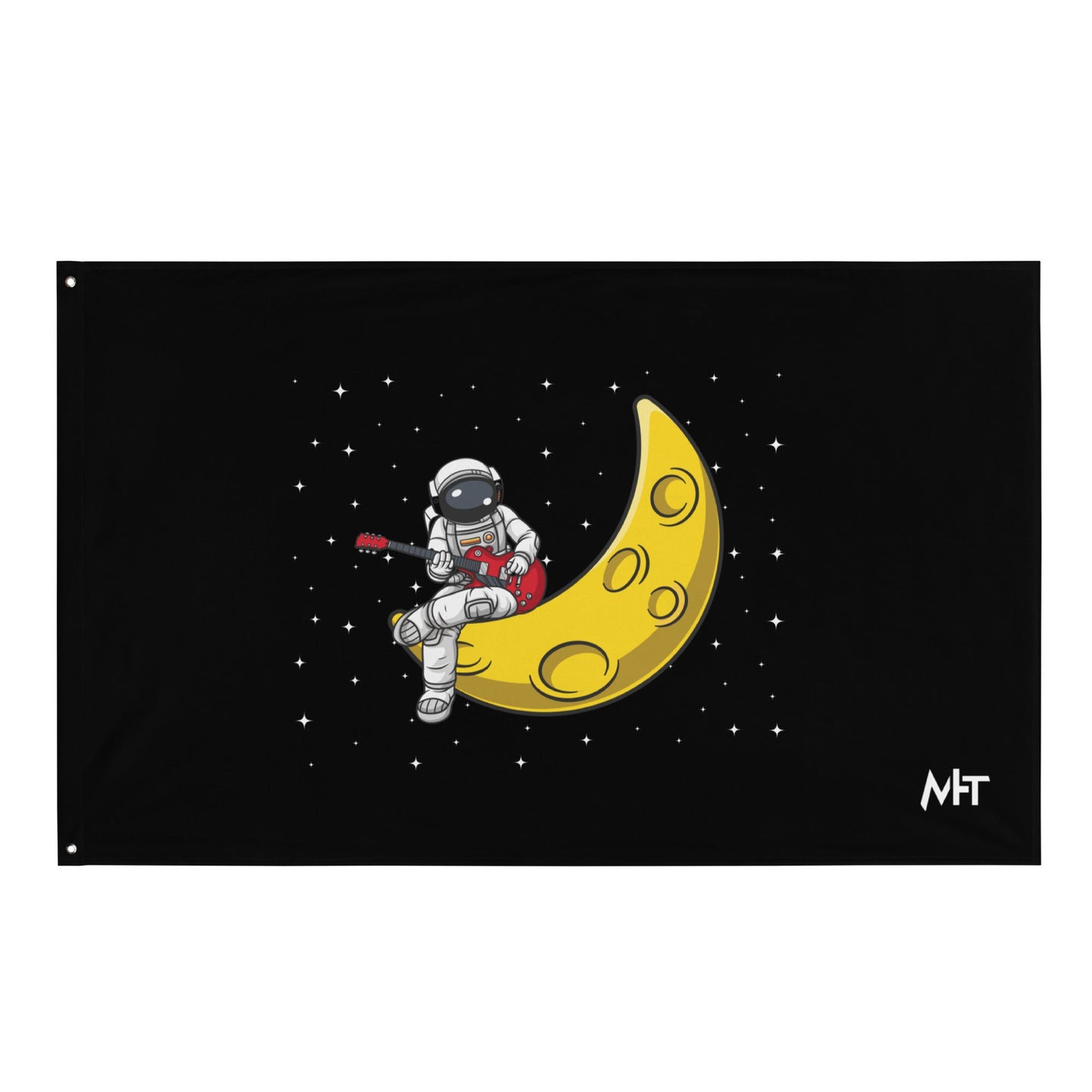 Astronaut Playing - Flag by DarkByteGear