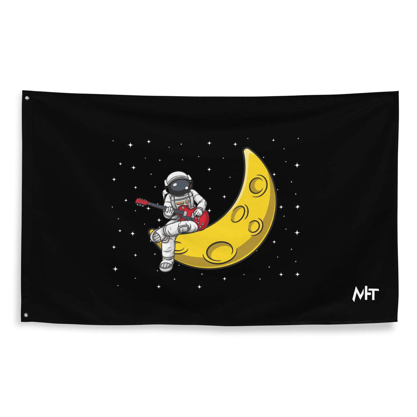 Astronaut Playing - Flag by DarkByteGear