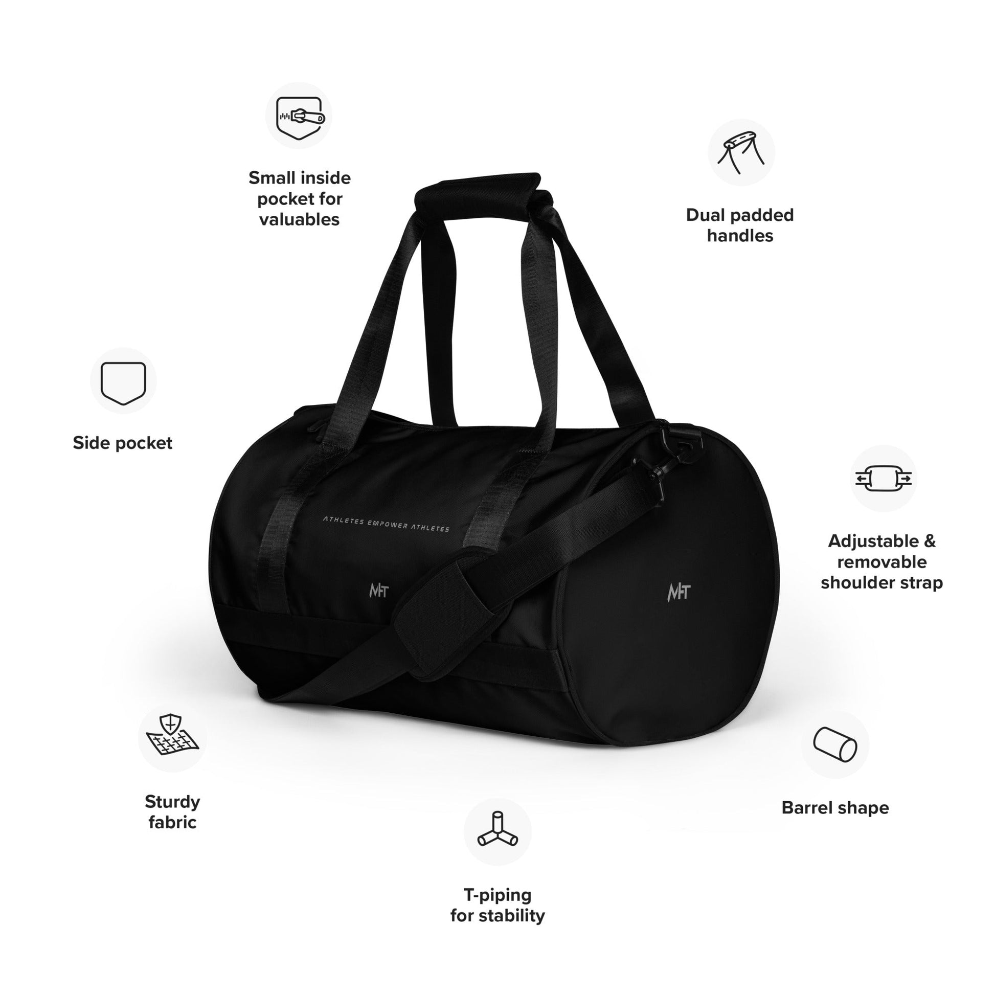 Athletes Empower Athletes - Gym Bag by DarkByteGear