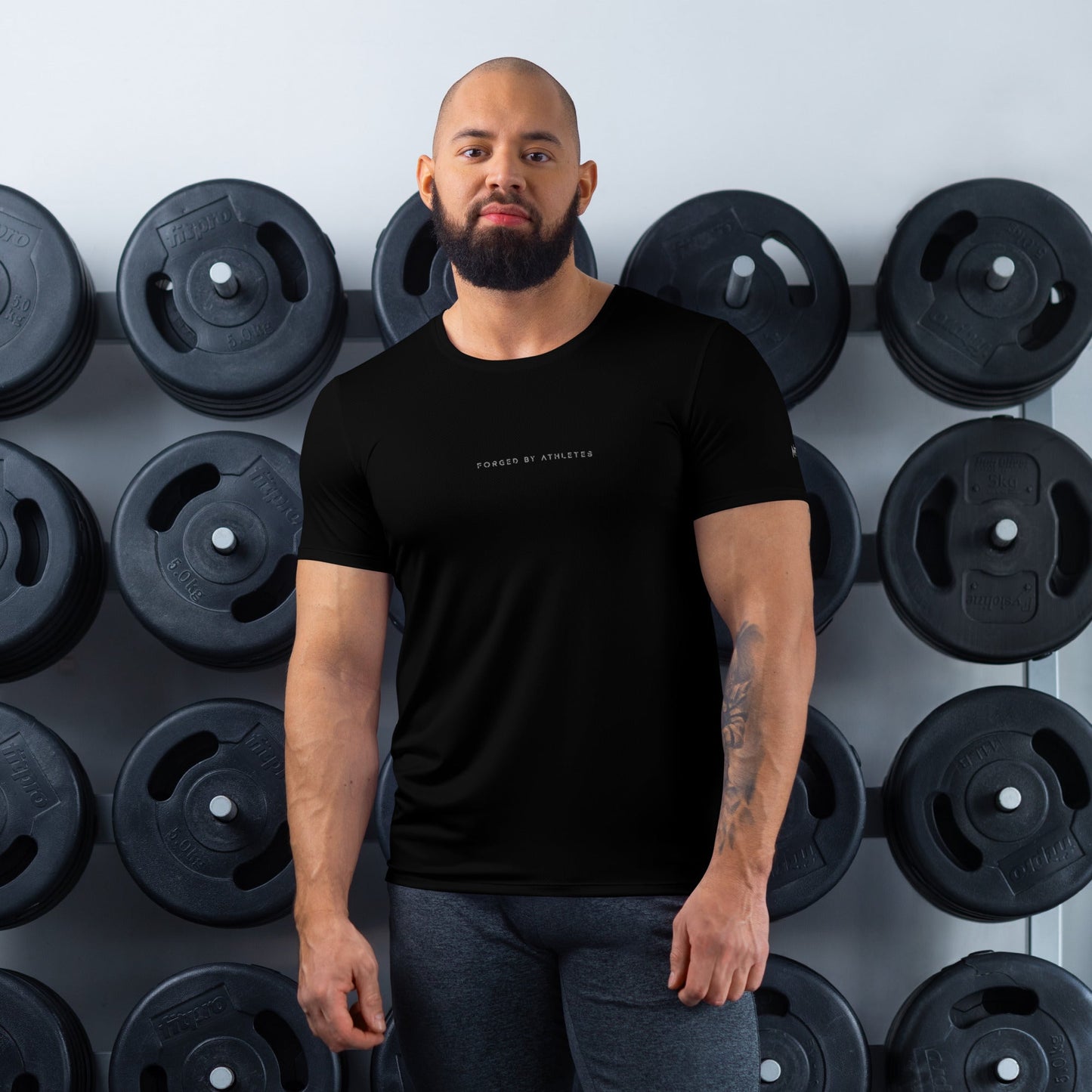 Forged by Athletes - All-Over Print Men's Athletic T-shirt by DarkByteGear