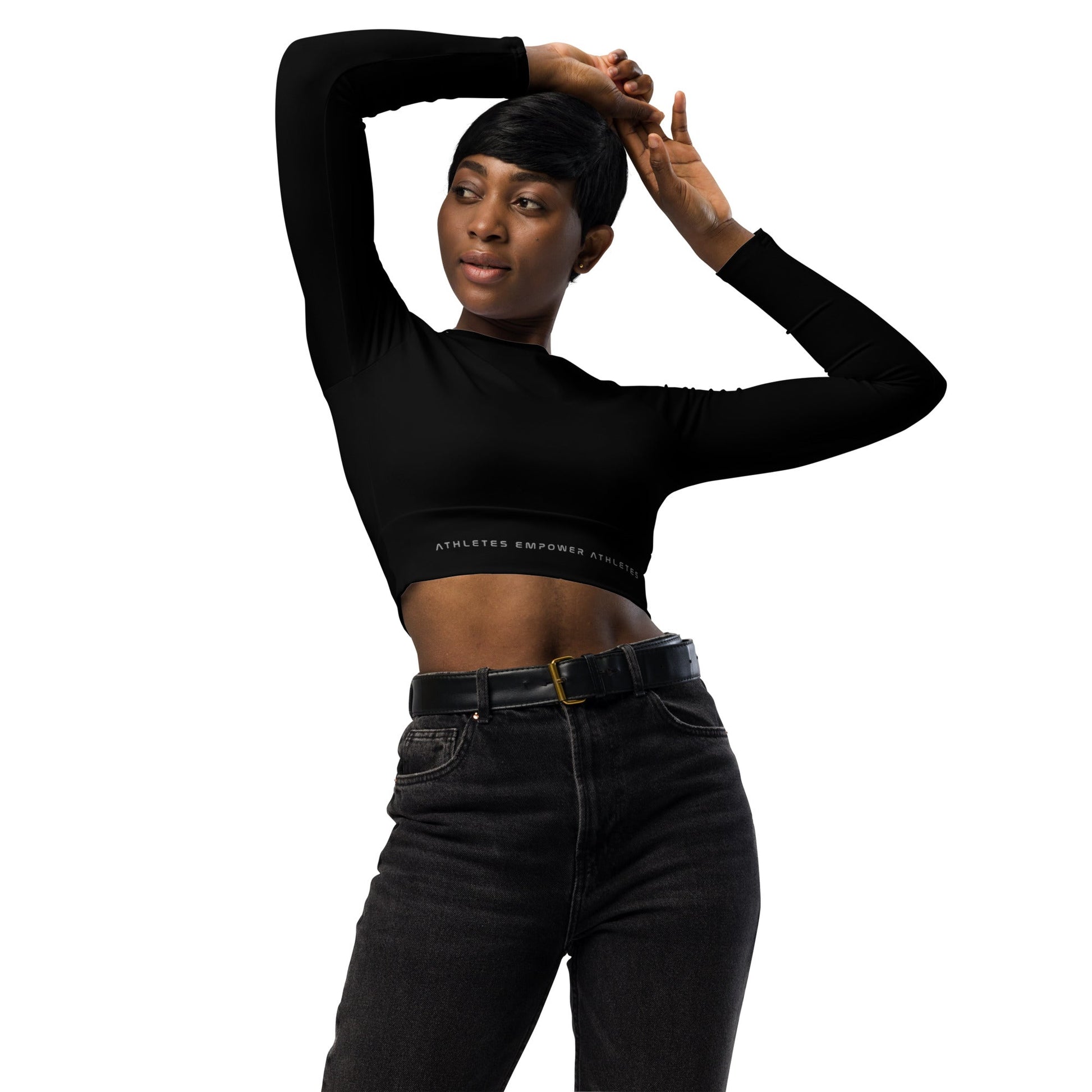 Athletes Empower Athletes - Long-sleeve crop top by DarkByteGear