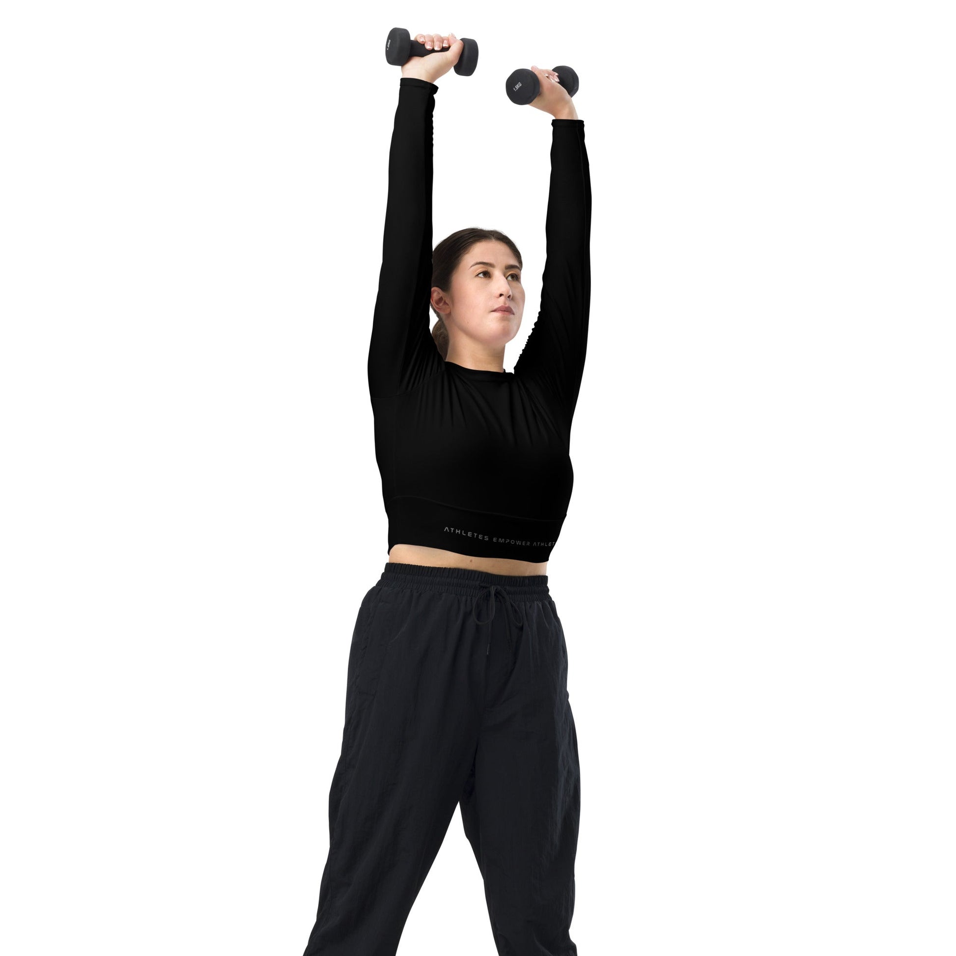 Athletes Empower Athletes - Long-sleeve crop top by DarkByteGear