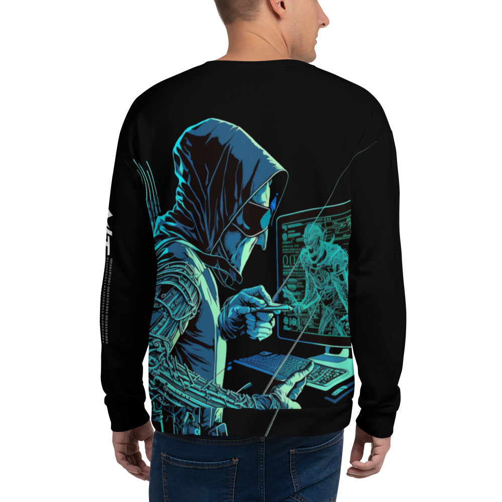 CyberWare Assassin - Unisex Sweatshirt ( Back Print ) by DarkByteGear