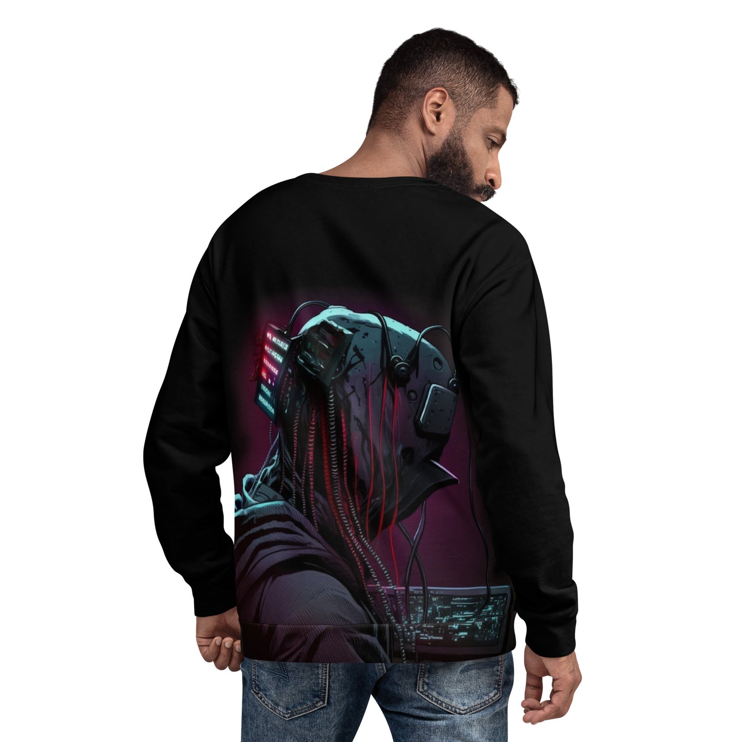 Cyberware assassin v3 - Unisex Sweatshirt ( Back Print ) by DarkByteGear