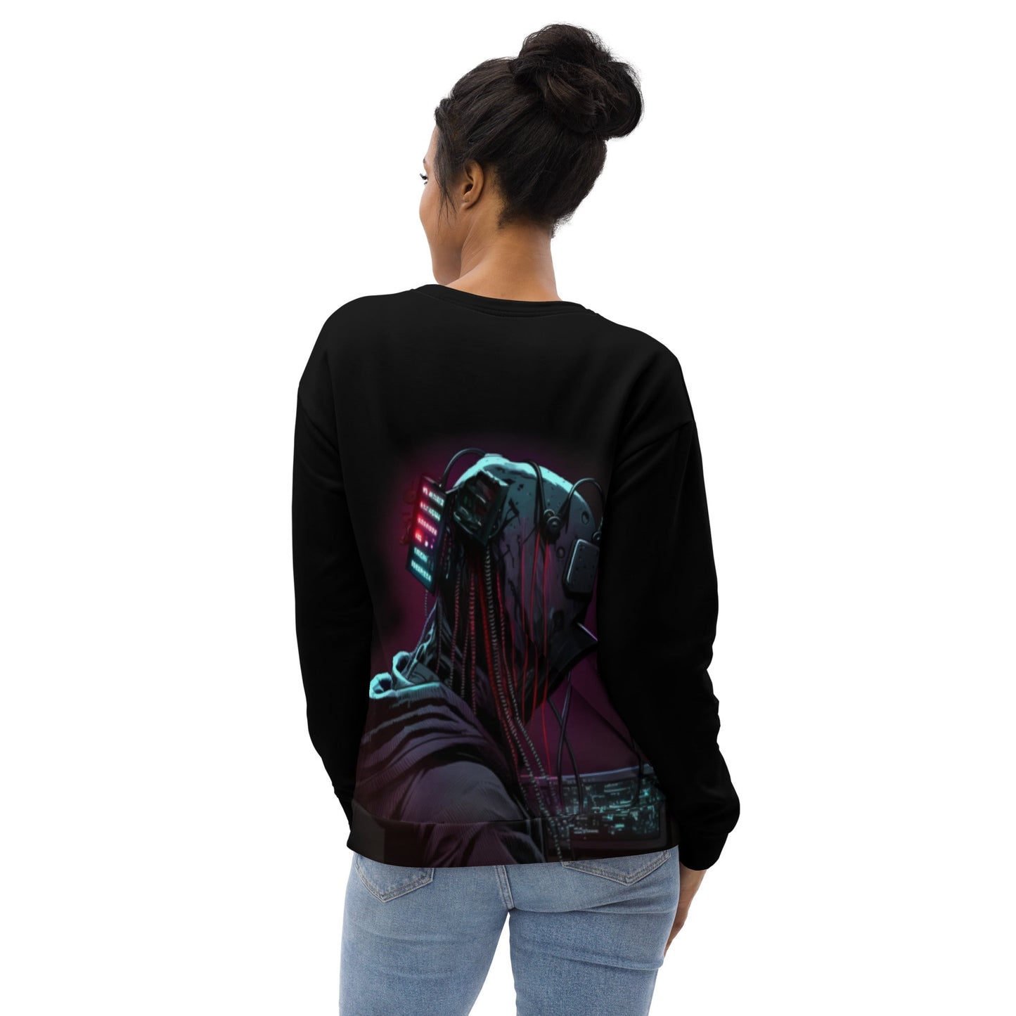 Cyberware assassin v3 - Unisex Sweatshirt ( Back Print ) by DarkByteGear