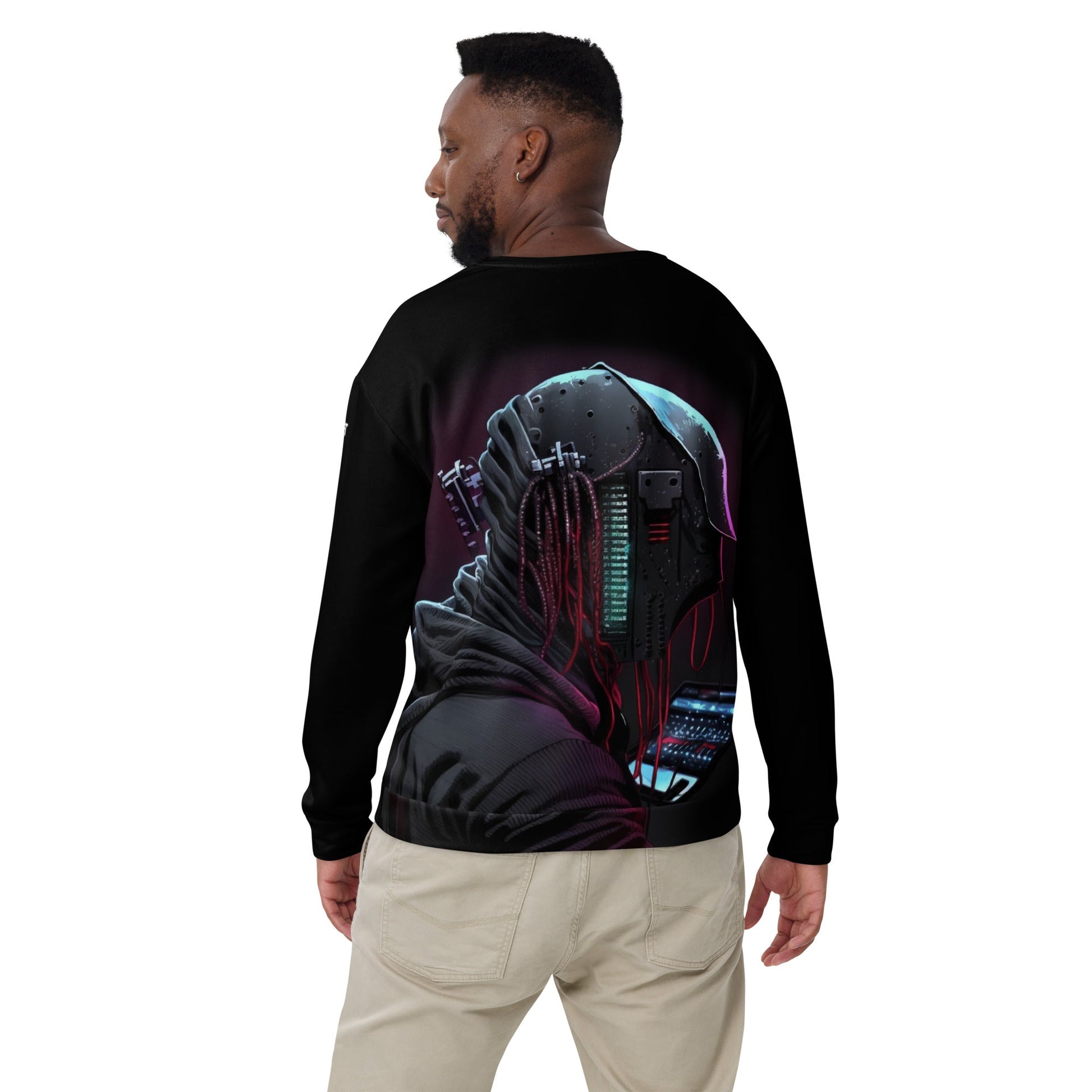 Cyberware assassin v4 - Unisex Sweatshirt ( Back Print ) by DarkByteGear
