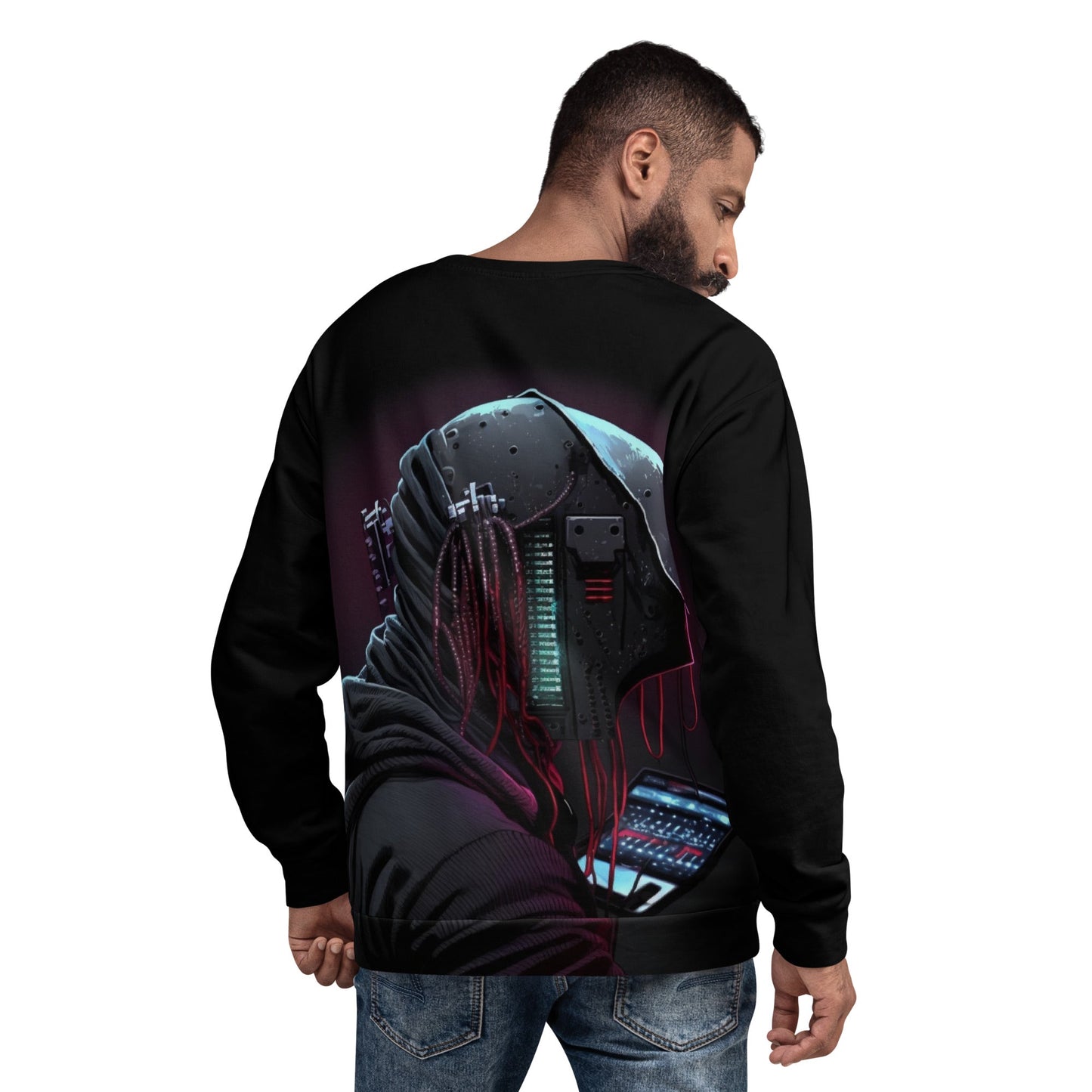Cyberware assassin v4 - Unisex Sweatshirt ( Back Print ) by DarkByteGear