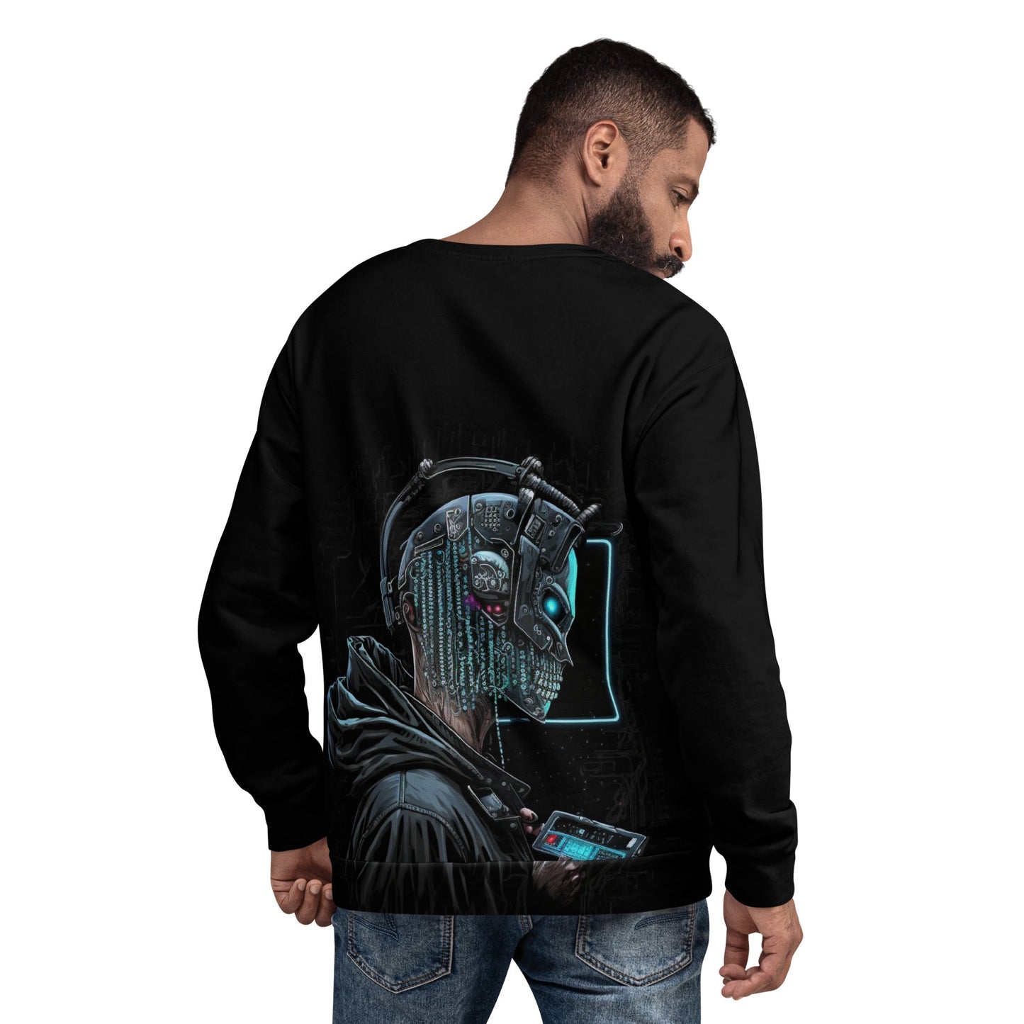 Cyberware assassin v5 - Unisex Sweatshirt ( Back Print ) by DarkByteGear