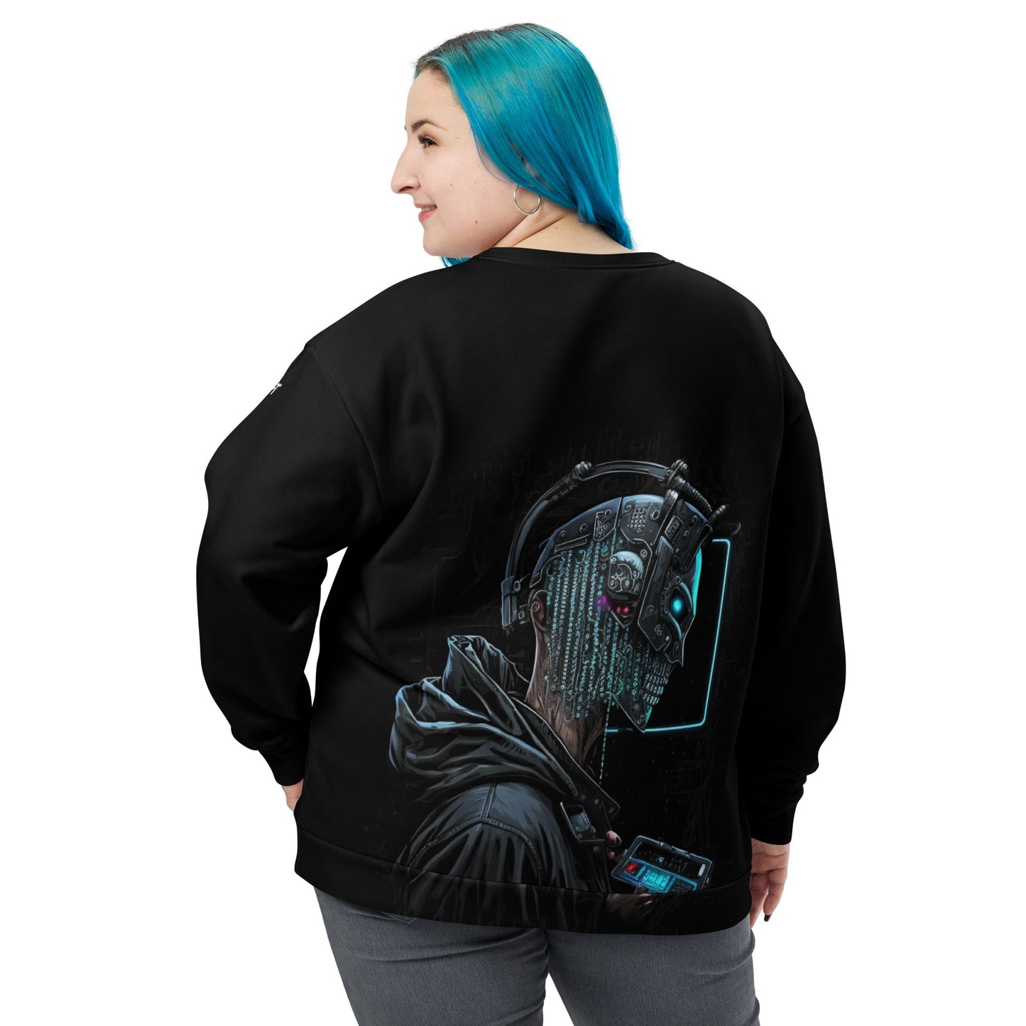 Cyberware assassin v5 - Unisex Sweatshirt ( Back Print ) by DarkByteGear