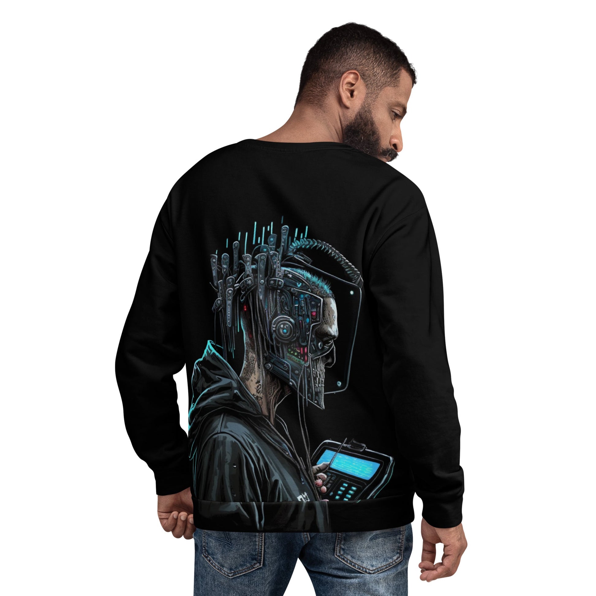 Cyberware assassin v6 - Unisex Sweatshirt ( Back Print ) by DarkByteGear