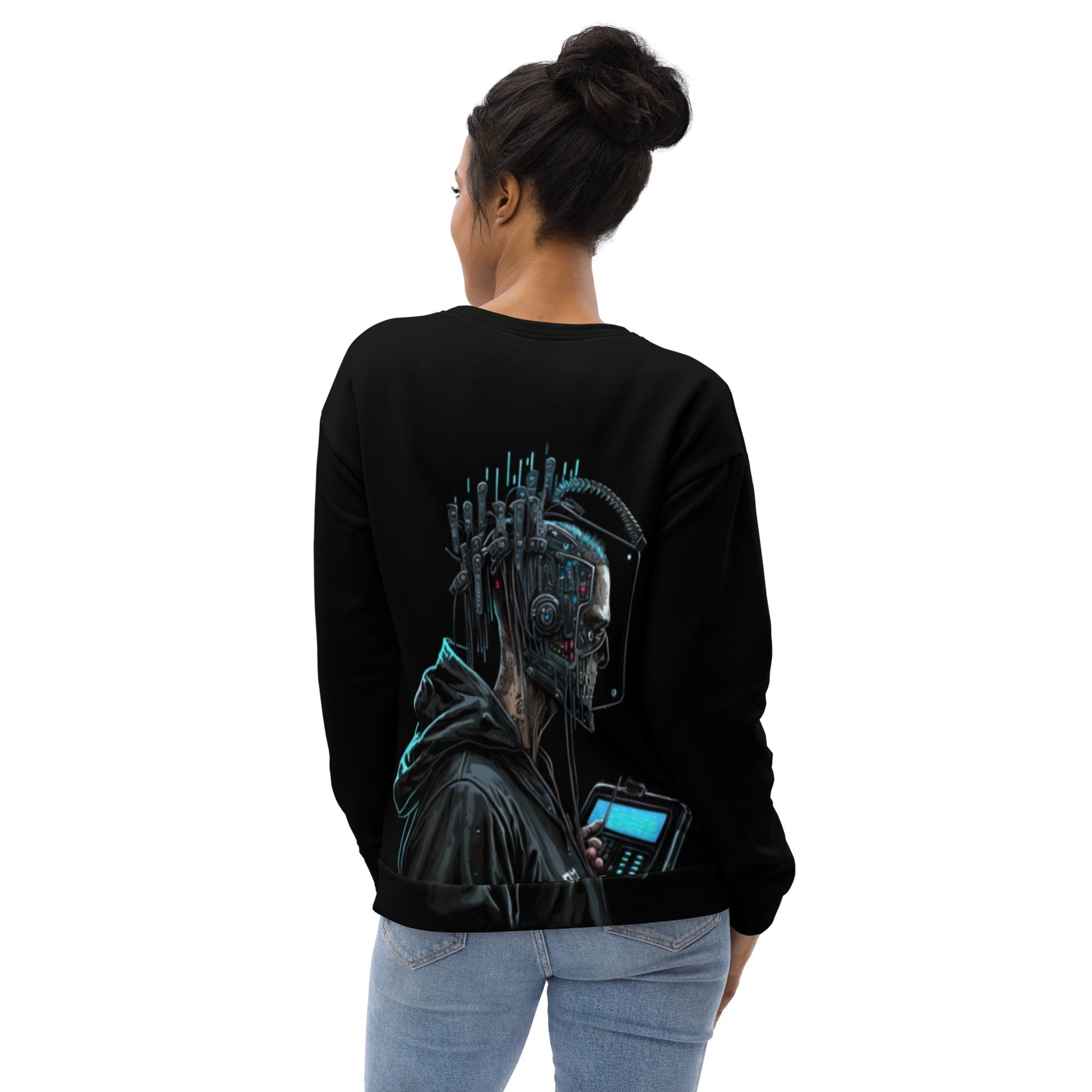 Cyberware assassin v6 - Unisex Sweatshirt ( Back Print ) by DarkByteGear