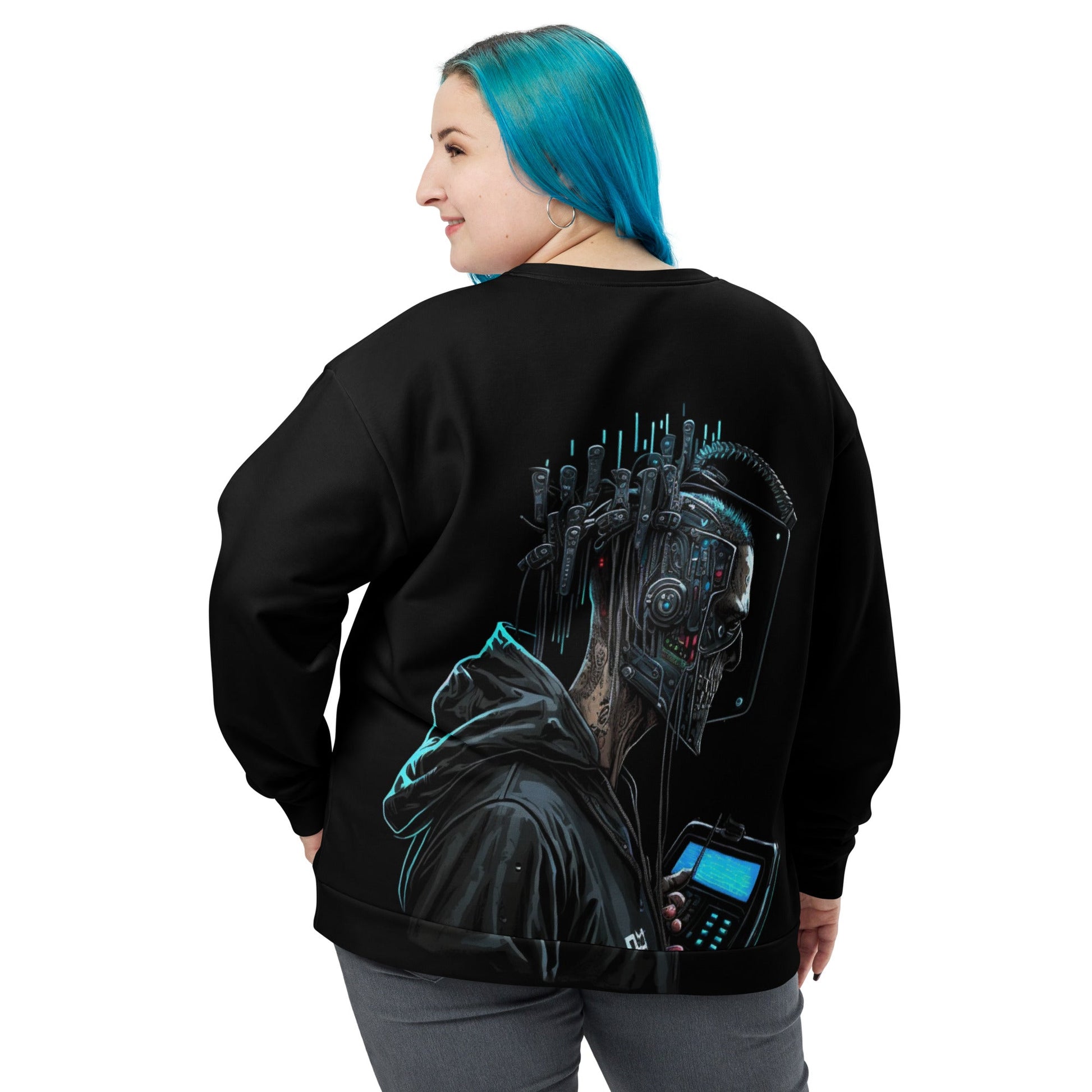 Cyberware assassin v6 - Unisex Sweatshirt ( Back Print ) by DarkByteGear