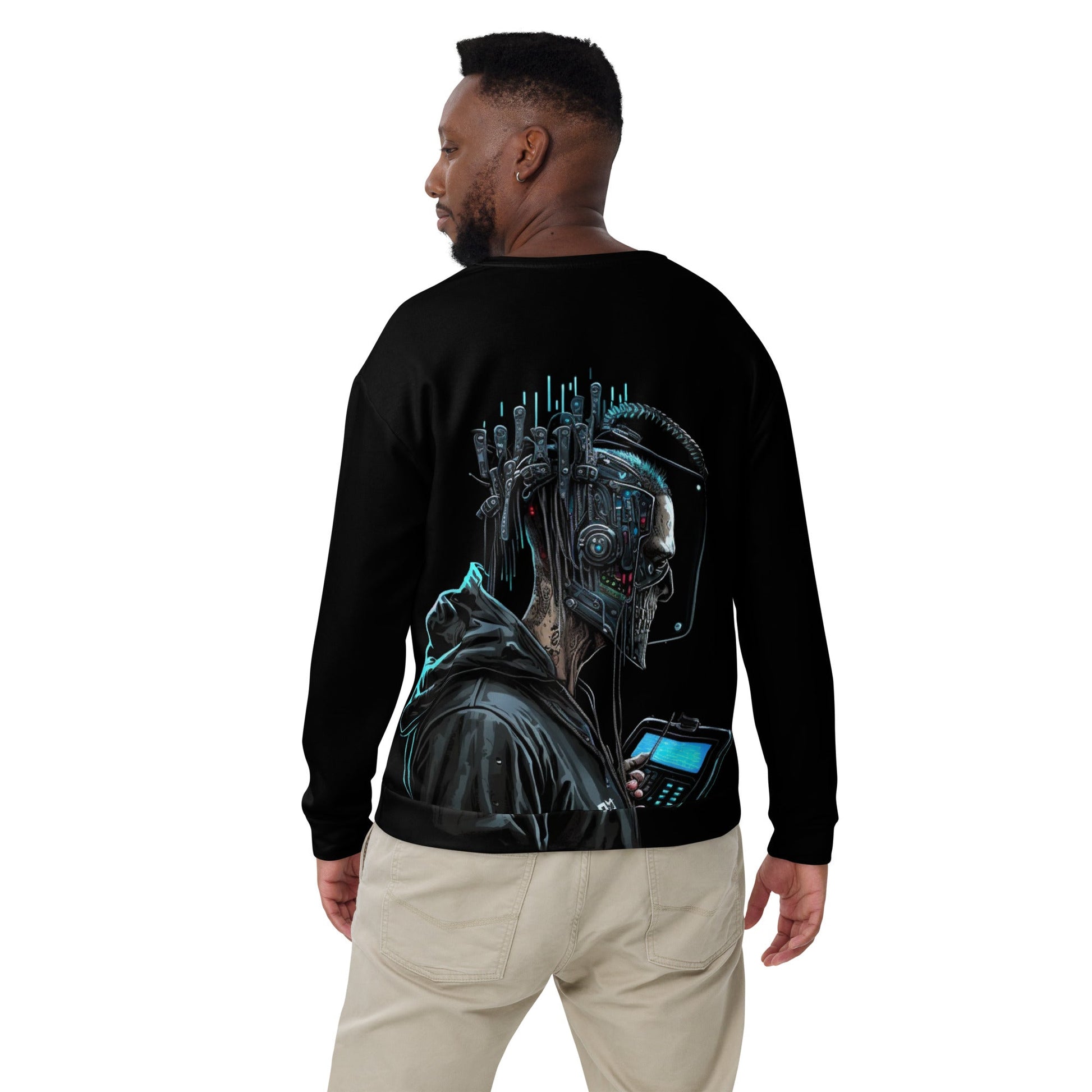 Cyberware assassin v6 - Unisex Sweatshirt ( Back Print ) by DarkByteGear