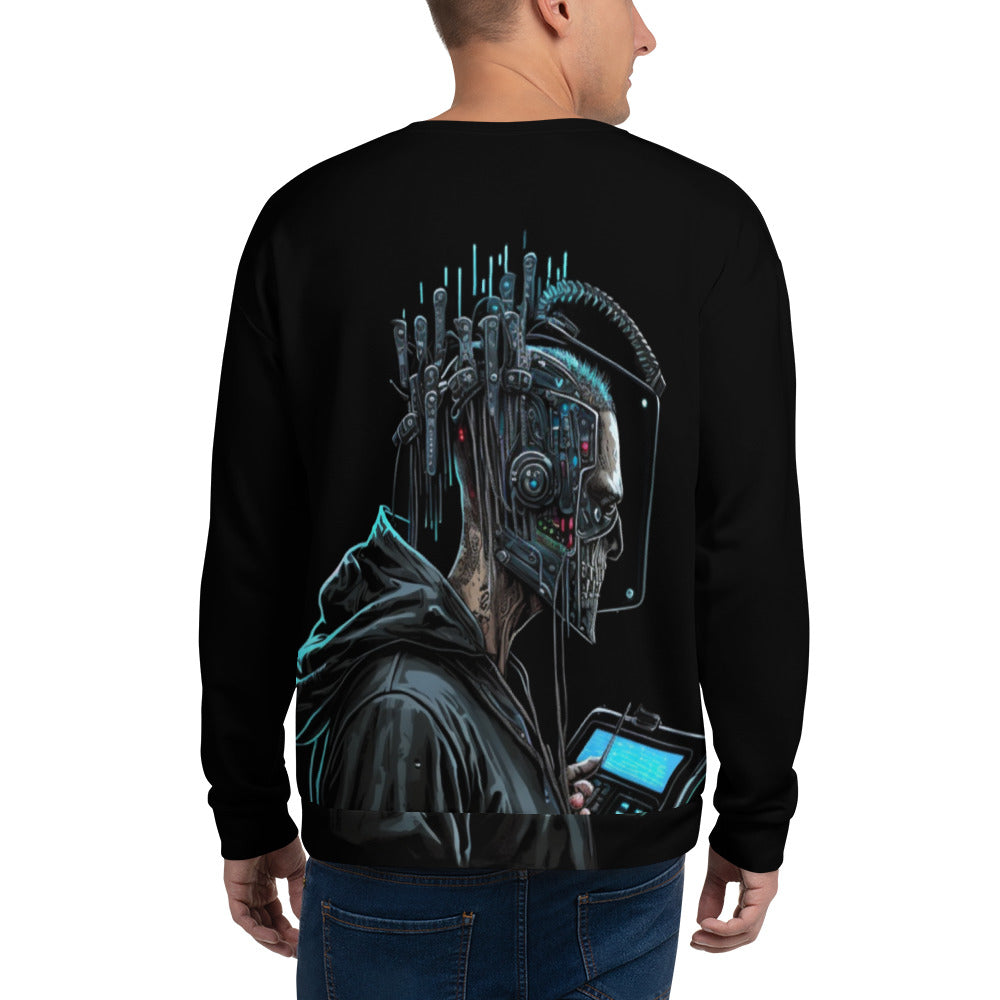 Cyberware assassin v6 - Unisex Sweatshirt ( Back Print ) by DarkByteGear