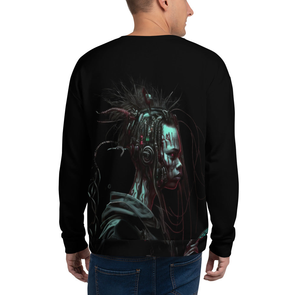 Cyberware assassin v7- Unisex Sweatshirt ( Back Print ) by DarkByteGear