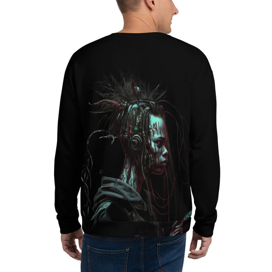 Cyberware assassin v7- Unisex Sweatshirt ( Back Print ) by DarkByteGear