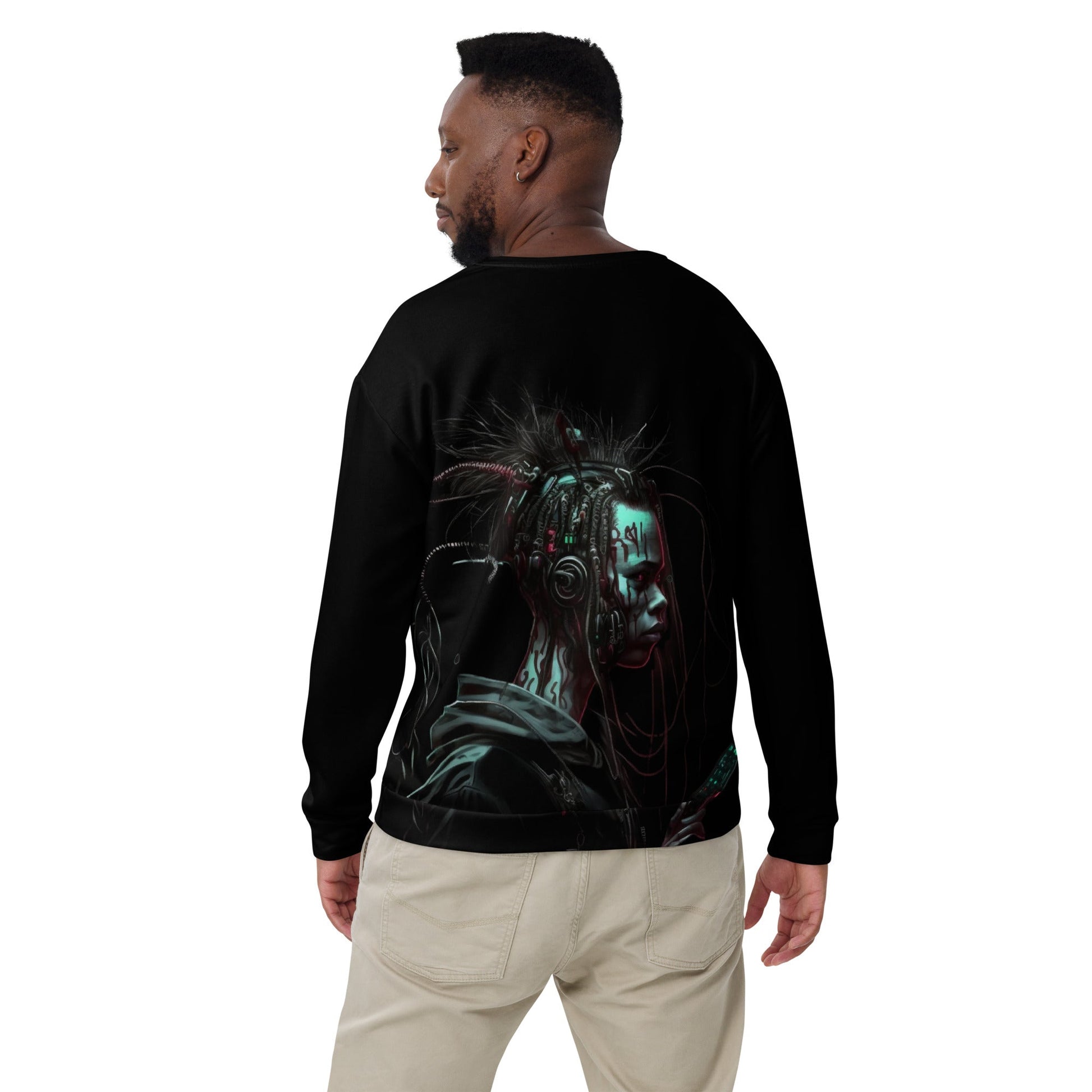 Cyberware assassin v7- Unisex Sweatshirt ( Back Print ) by DarkByteGear