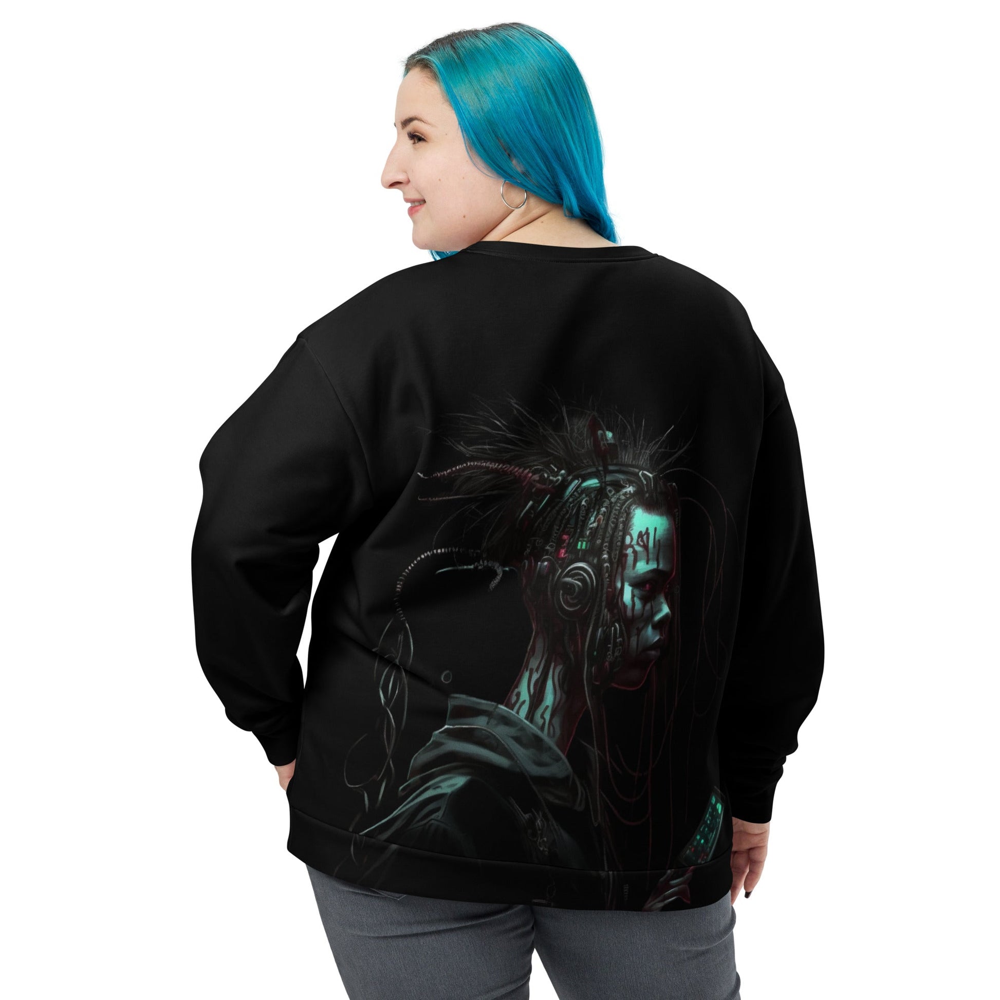 Cyberware assassin v7- Unisex Sweatshirt ( Back Print ) by DarkByteGear
