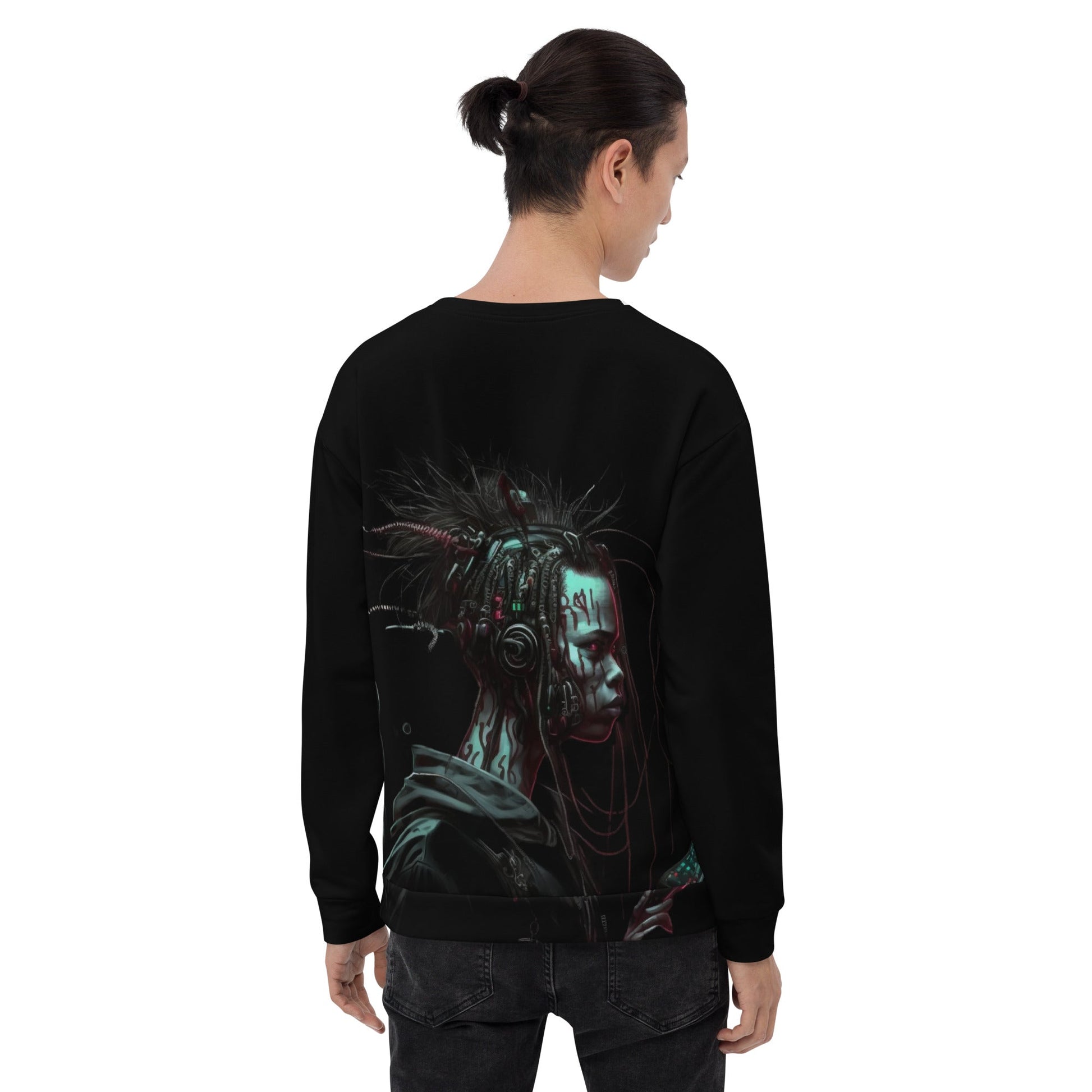 Cyberware assassin v7- Unisex Sweatshirt ( Back Print ) by DarkByteGear