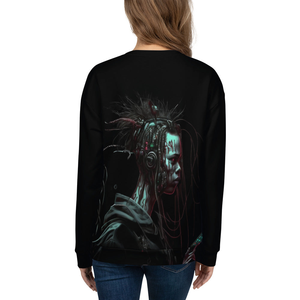 Cyberware assassin v7- Unisex Sweatshirt ( Back Print ) by DarkByteGear