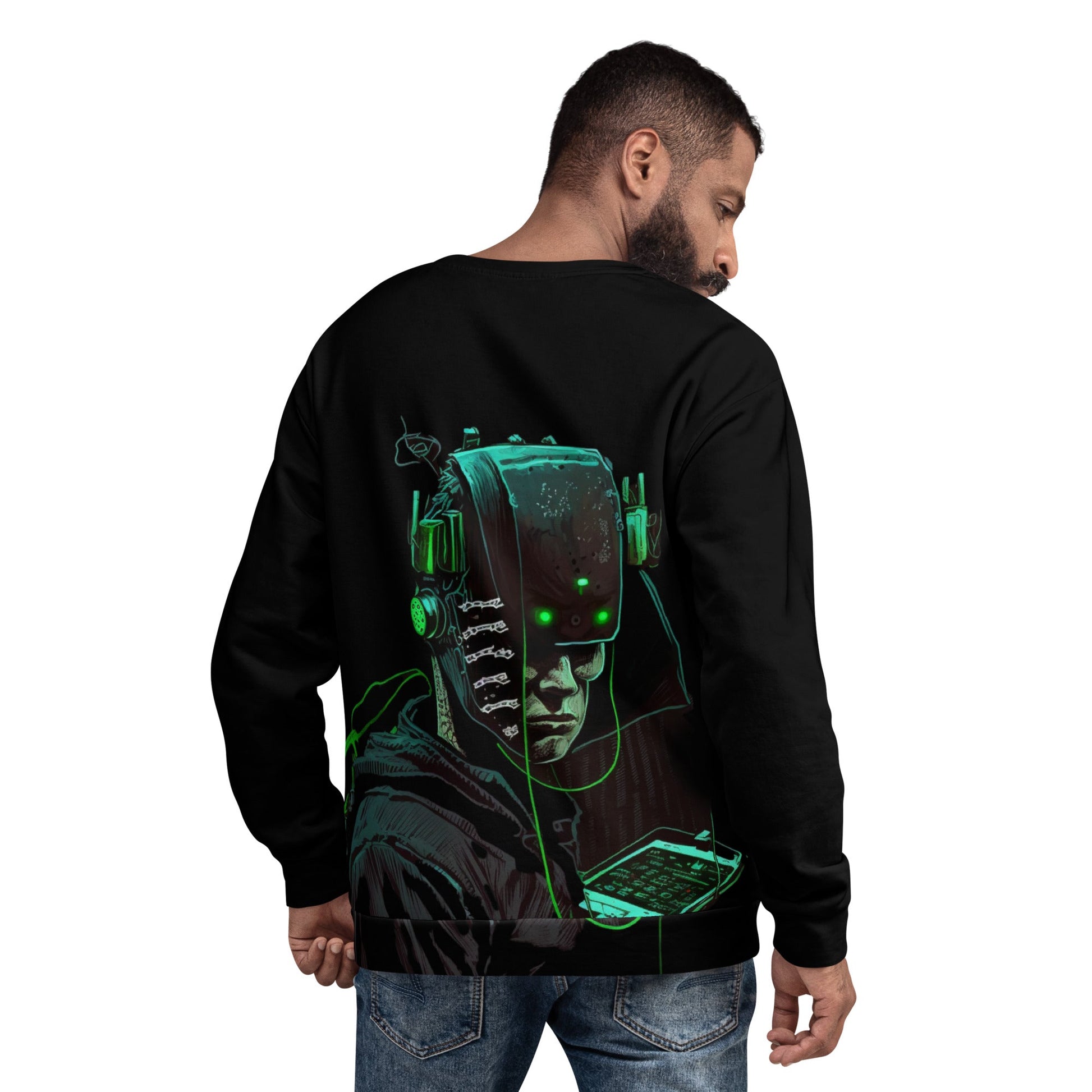 CyberWare Assassin V9 - Unisex Sweatshirt ( Back Print ) by DarkByteGear