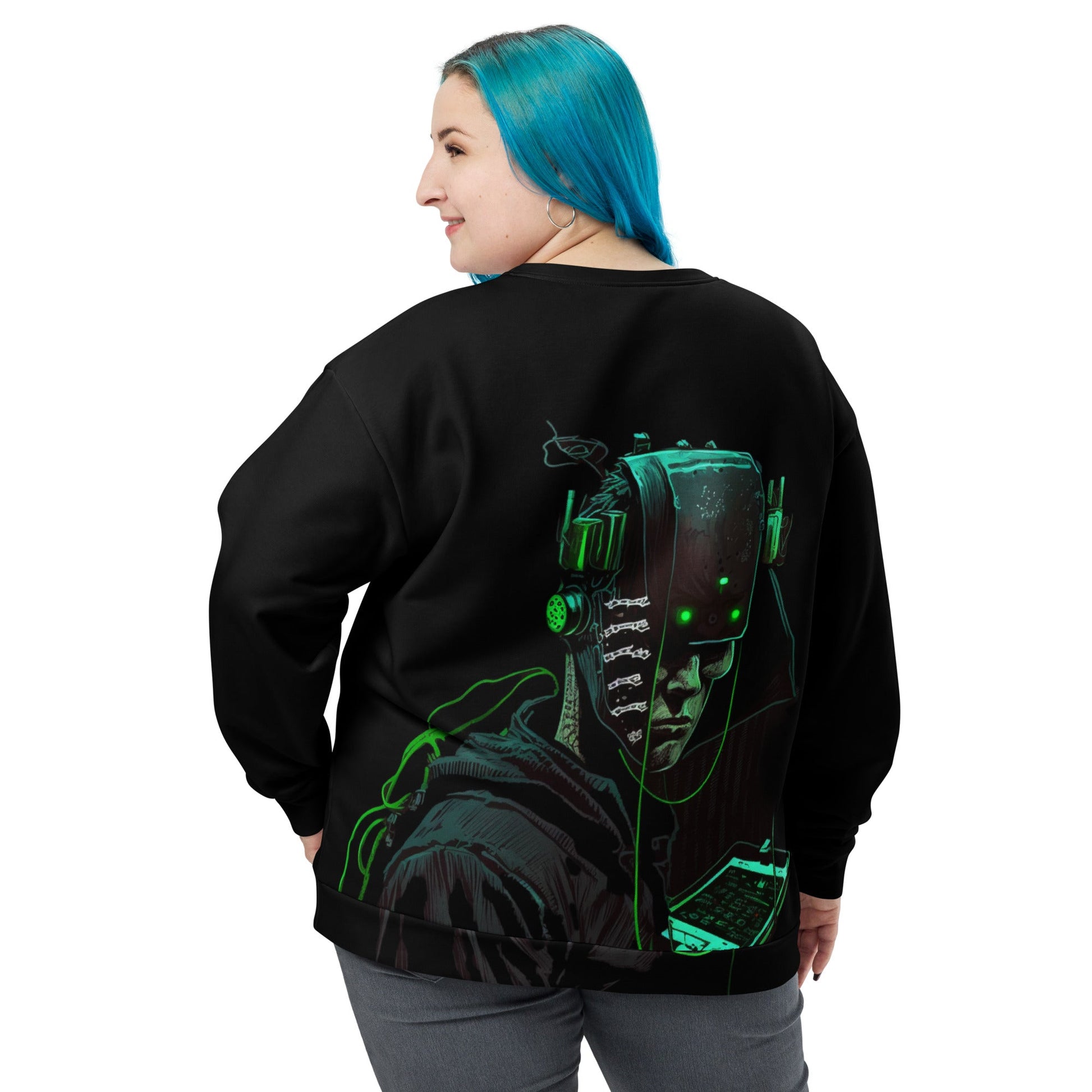 CyberWare Assassin V9 - Unisex Sweatshirt ( Back Print ) by DarkByteGear