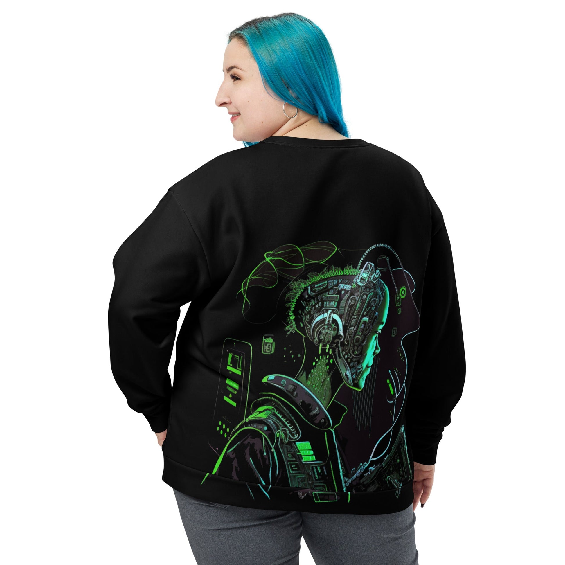 CyberWare Assassin V10 - Unisex Sweatshirt ( Back Print ) by DarkByteGear