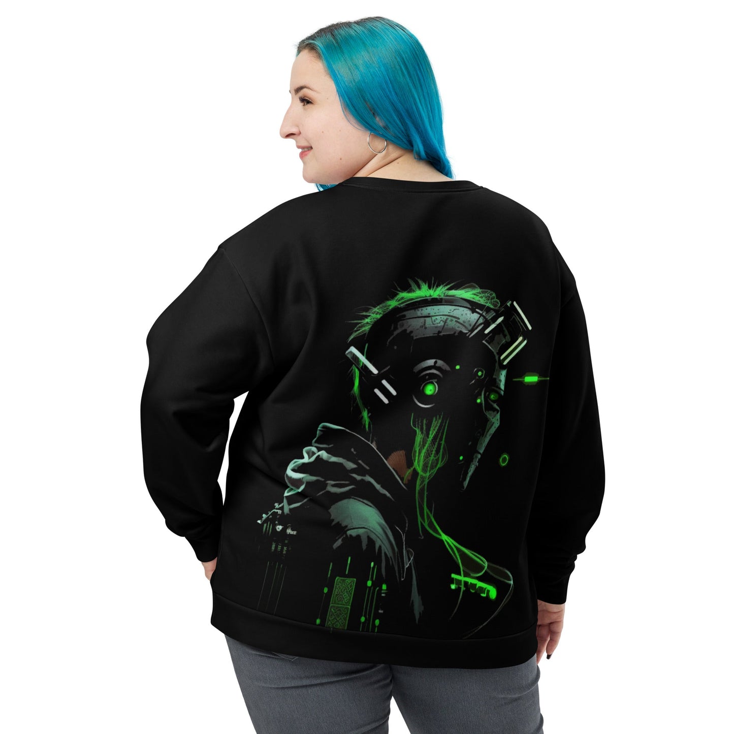 CyberWare Assassin V14 - Unisex Sweatshirt ( Back Print ) by DarkByteGear