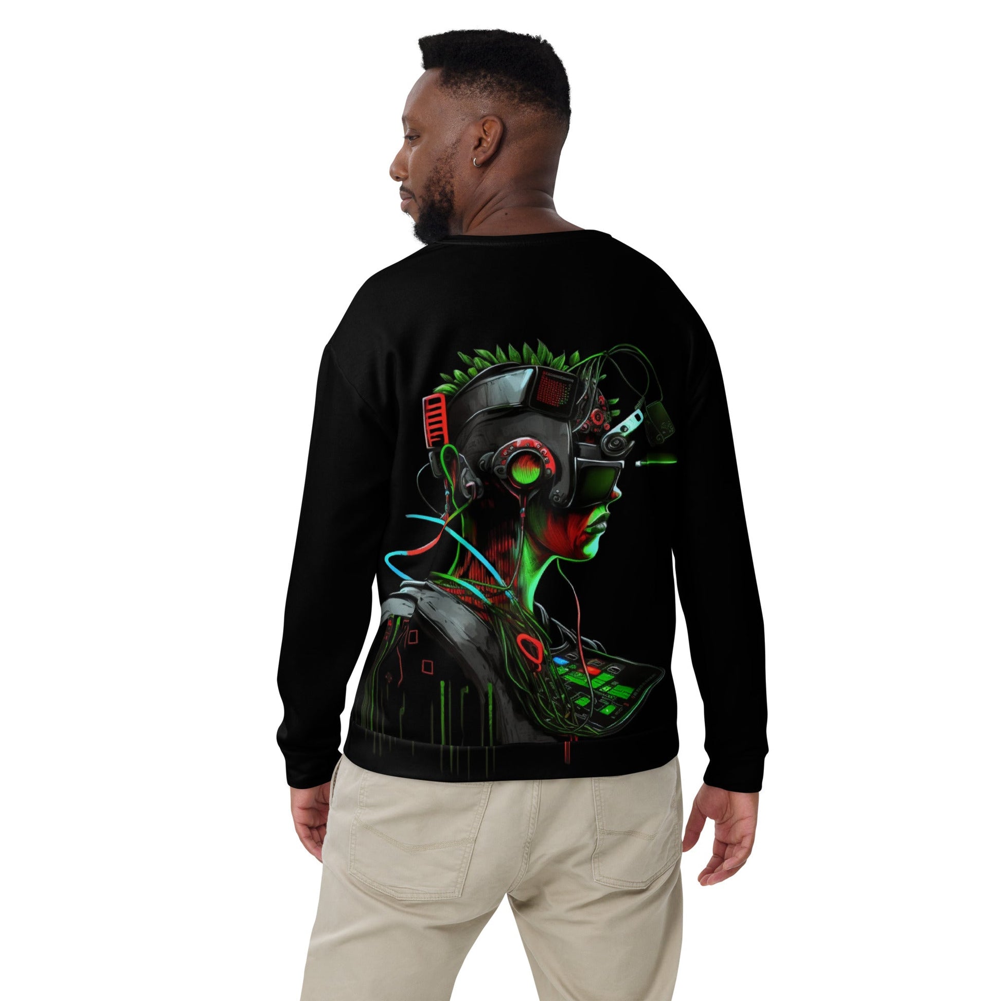 CyberWare Assassin V17 - Unisex Sweatshirt ( Back Print ) by DarkByteGear
