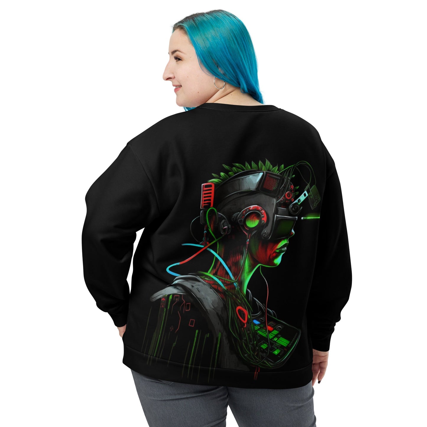 CyberWare Assassin V17 - Unisex Sweatshirt ( Back Print ) by DarkByteGear