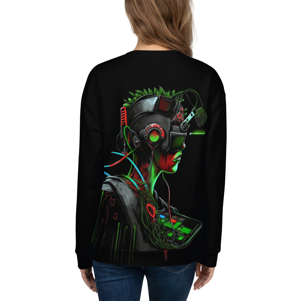 CyberWare Assassin V17 - Unisex Sweatshirt ( Back Print ) by DarkByteGear