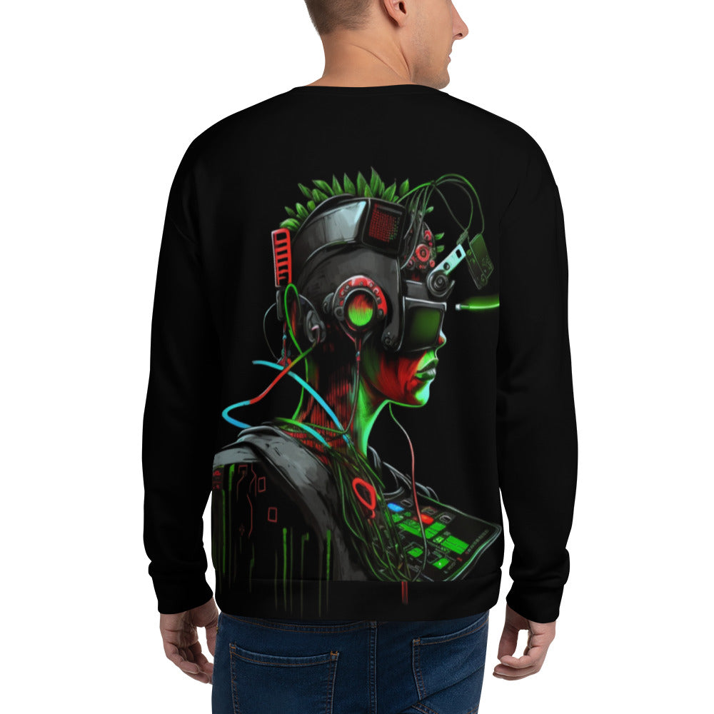 CyberWare Assassin V17 - Unisex Sweatshirt ( Back Print ) by DarkByteGear