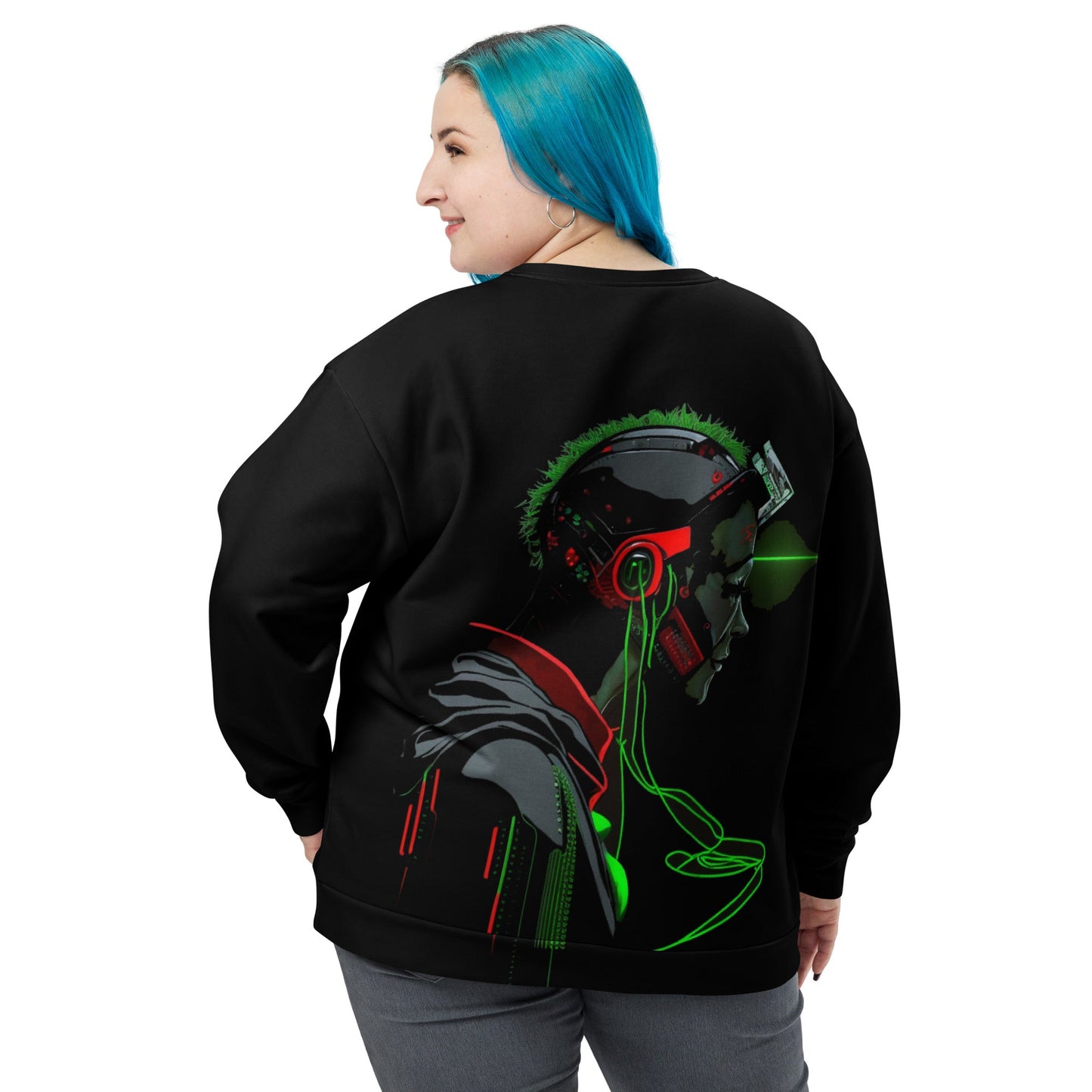 CyberWare Assassin V18 - Unisex Sweatshirt ( Back Print ) by DarkByteGear