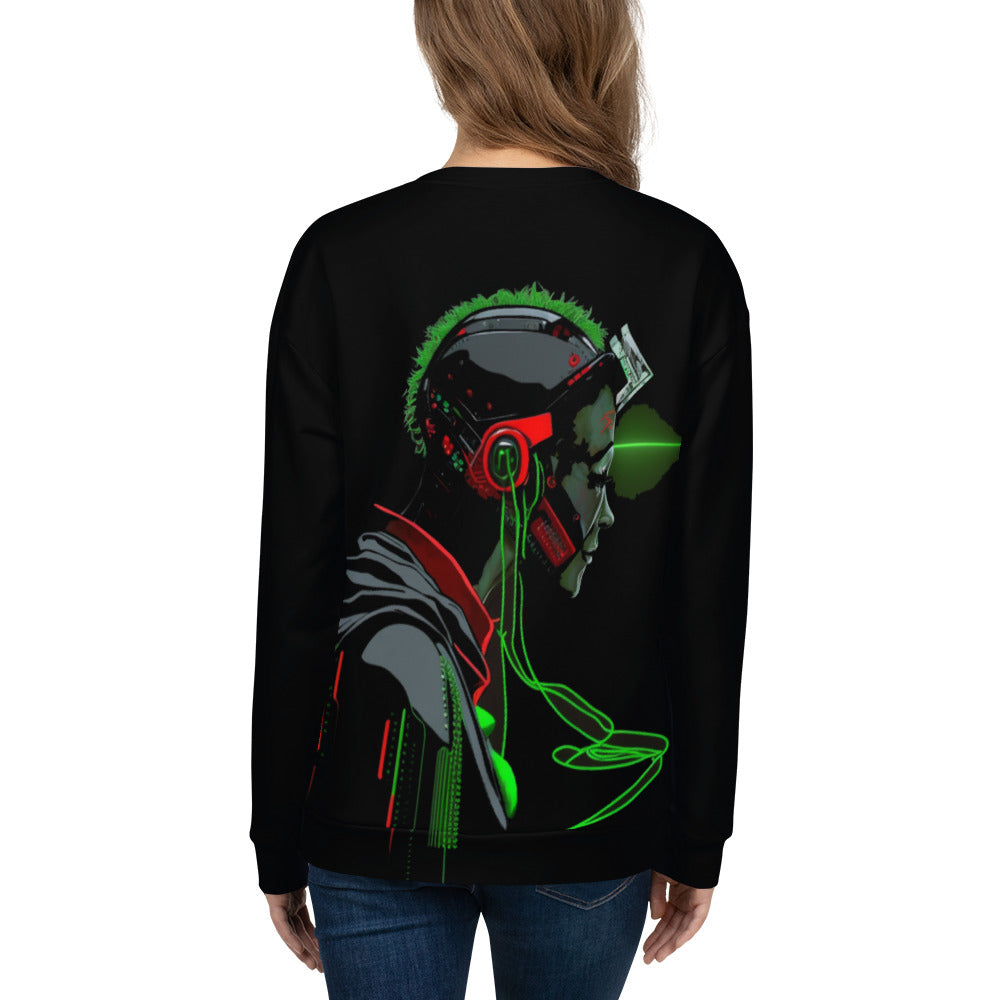 CyberWare Assassin V18 - Unisex Sweatshirt ( Back Print ) by DarkByteGear