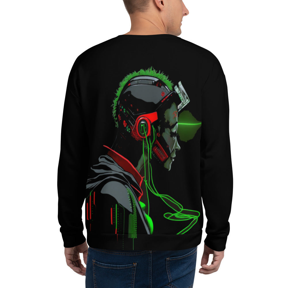 CyberWare Assassin V18 - Unisex Sweatshirt ( Back Print ) by DarkByteGear