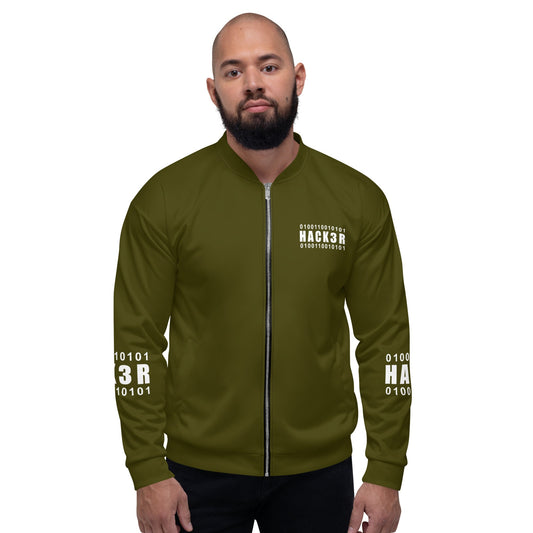 0100110010101 Hack3r - Unisex Bomber Jacket by DarkByteGear