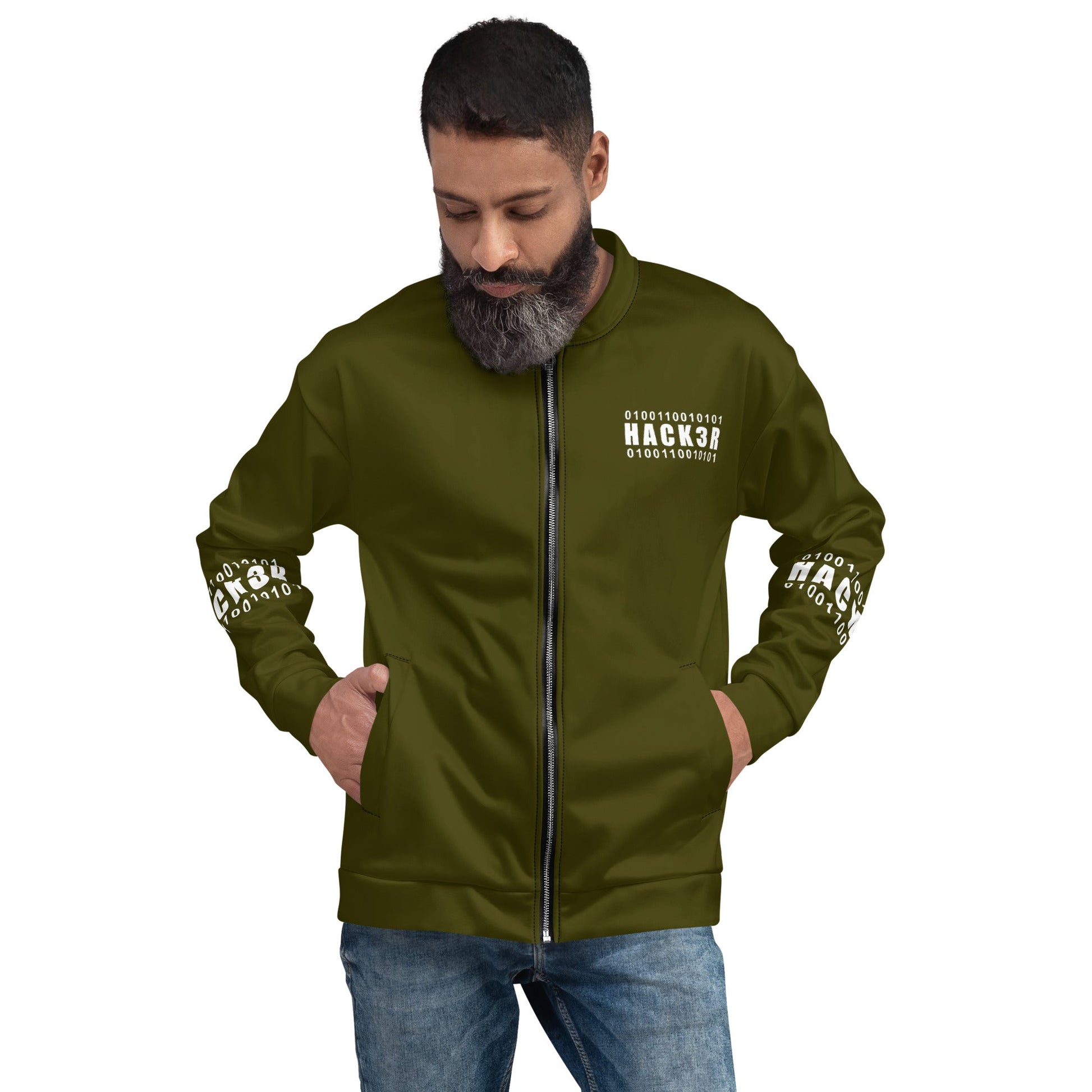 0100110010101 Hack3r - Unisex Bomber Jacket by DarkByteGear