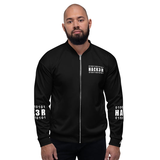100110010101 Hack3r - Unisex Bomber Jacket by DarkByteGear
