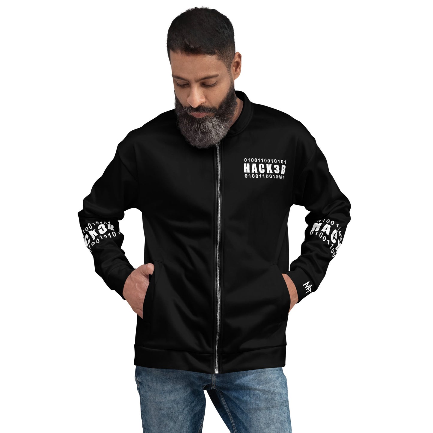 100110010101 Hack3r - Unisex Bomber Jacket by DarkByteGear
